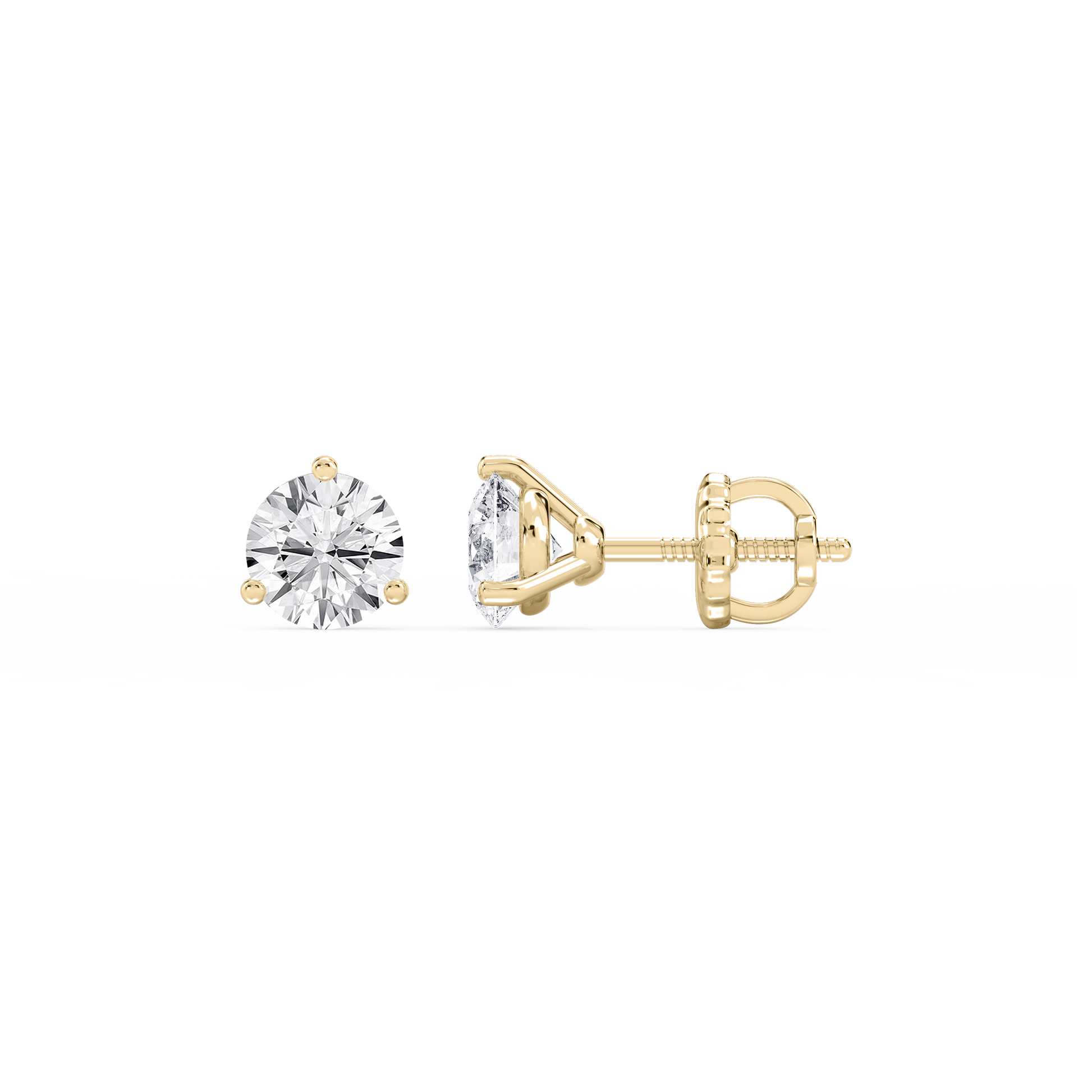 Lovea Nora Ohrstecker Schraubverschluss – Rundschliff – Gelbgold