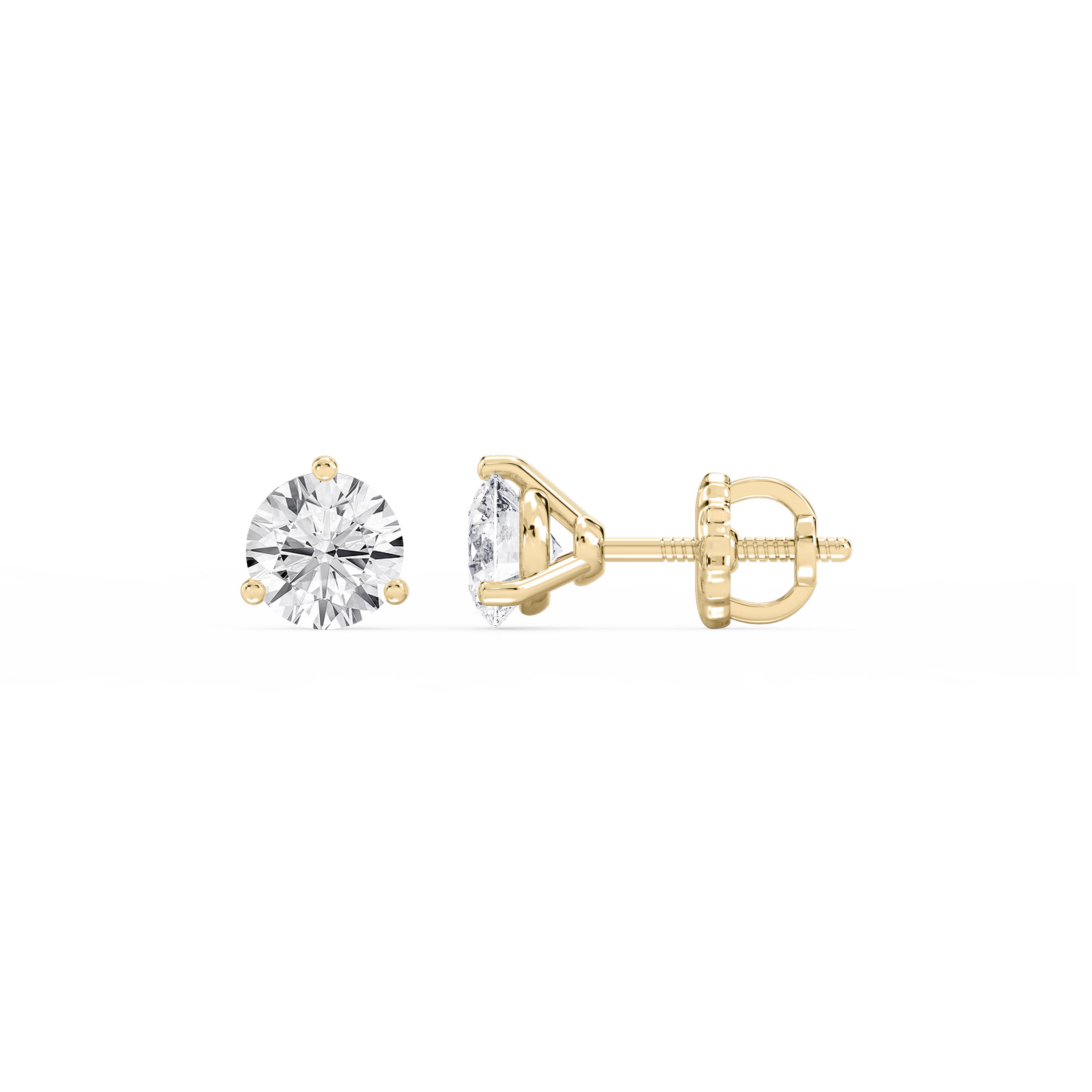 Lovea Nora Ohrstecker Schraubverschluss – Rundschliff – Gelbgold