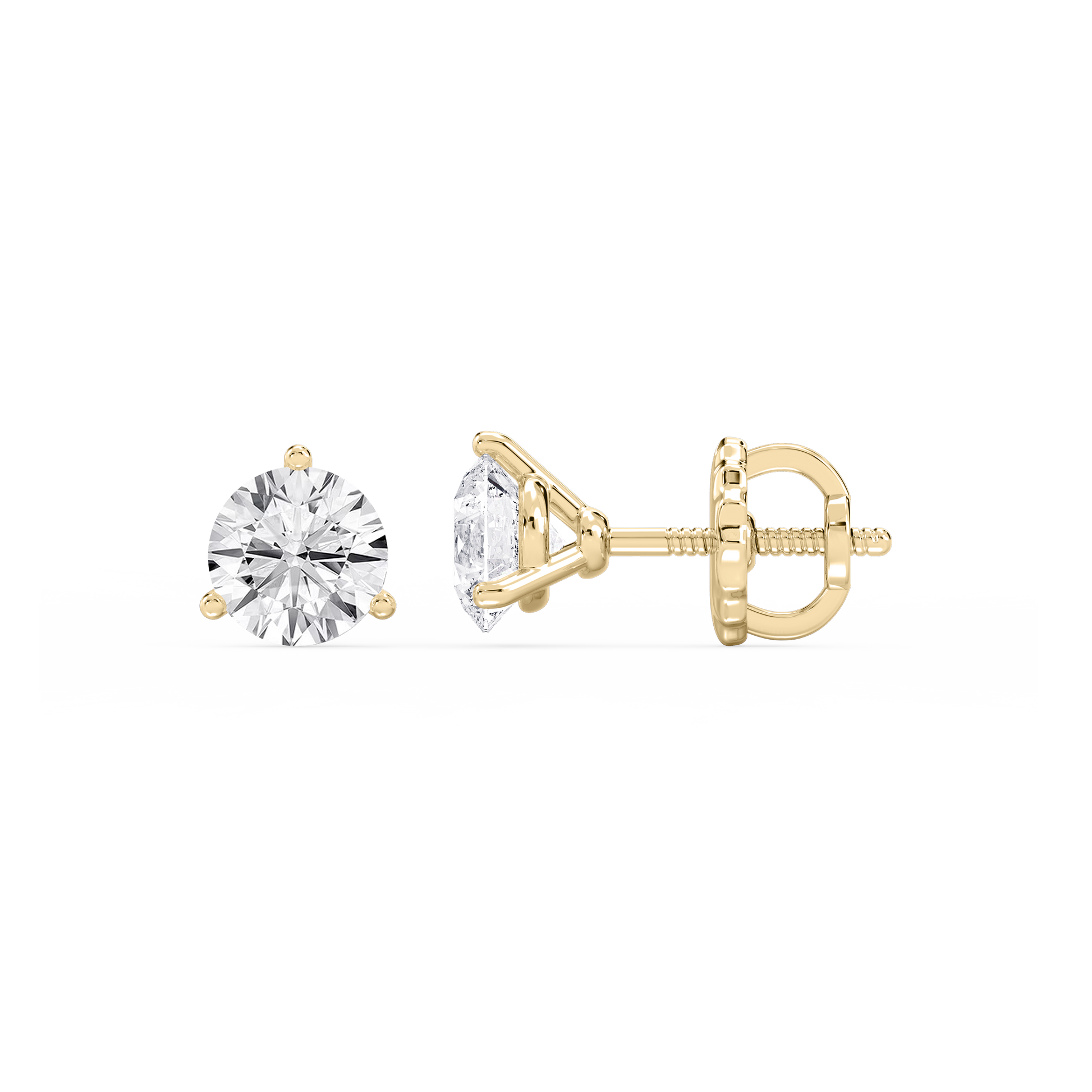 Lovea Nora Ohrstecker Schraubverschluss – Rundschliff – Gelbgold