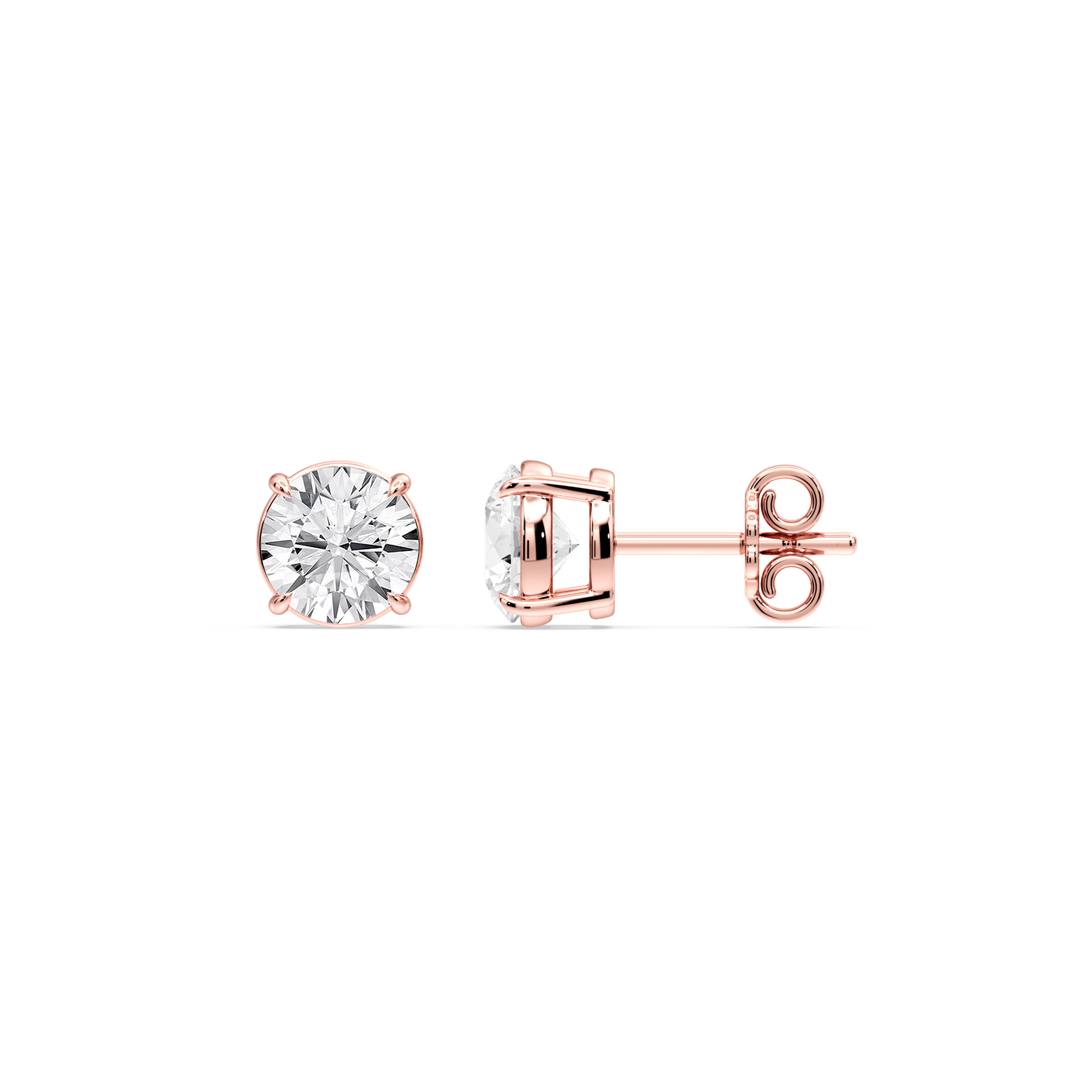 Lovea Lena Ohrstecker Steckverschluss – Rundschliff – Roségold