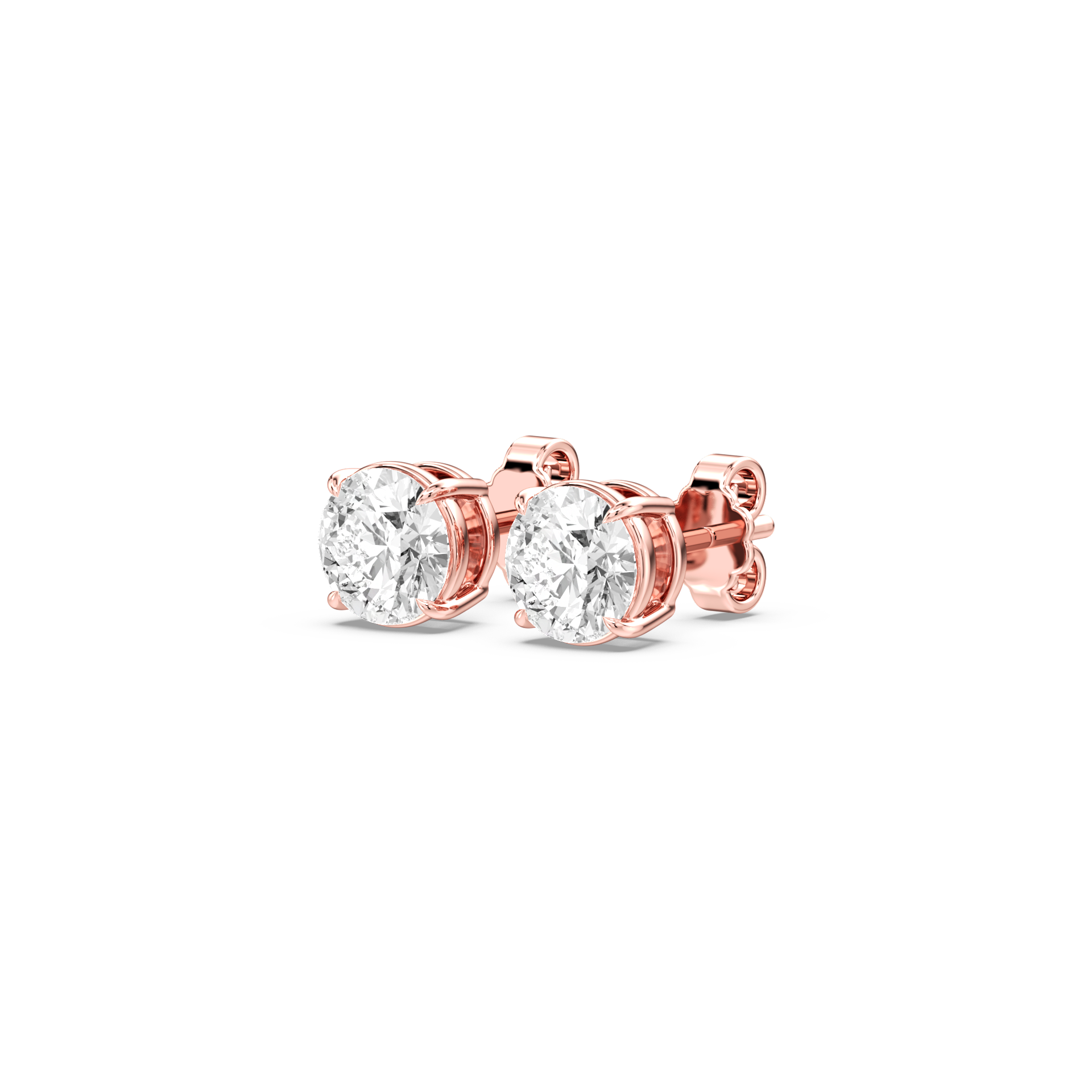 Lovea Lena Ohrstecker Steckverschluss – Rundschliff – Roségold