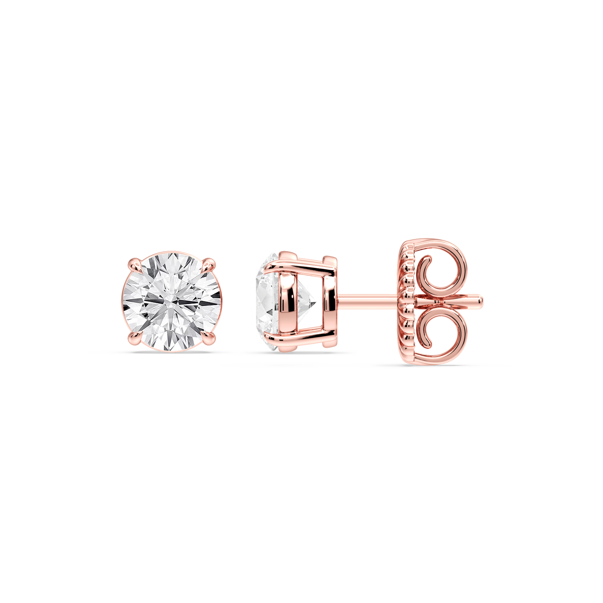 Lovea Lena Ohrstecker Steckverschluss – Rundschliff – Roségold