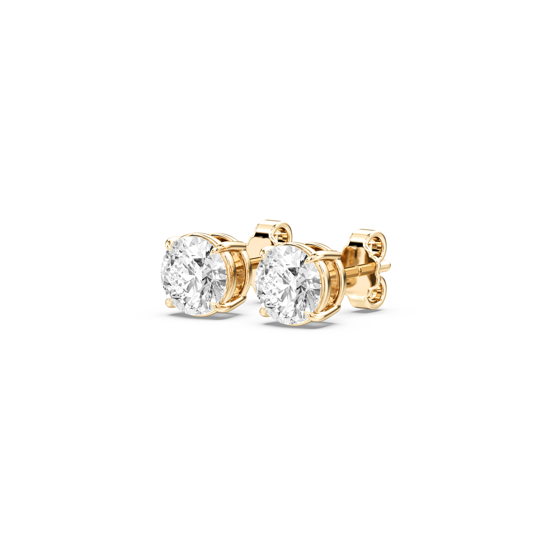 Lovea Lena Ohrstecker Steckverschluss – Rundschliff – Gelbgold