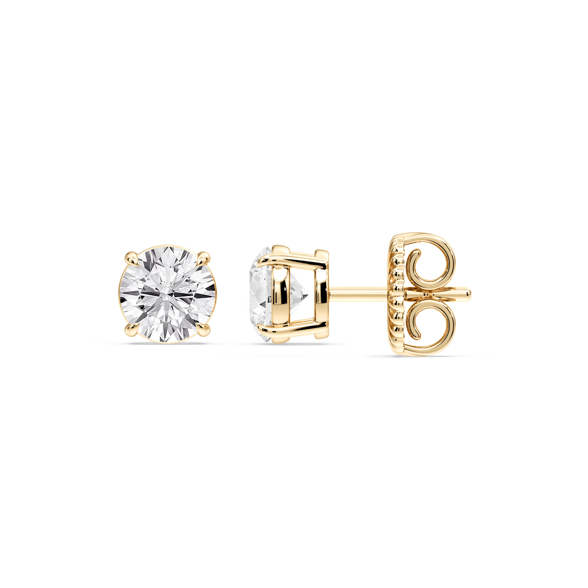 Lovea Lena Ohrstecker Steckverschluss – Rundschliff – Gelbgold