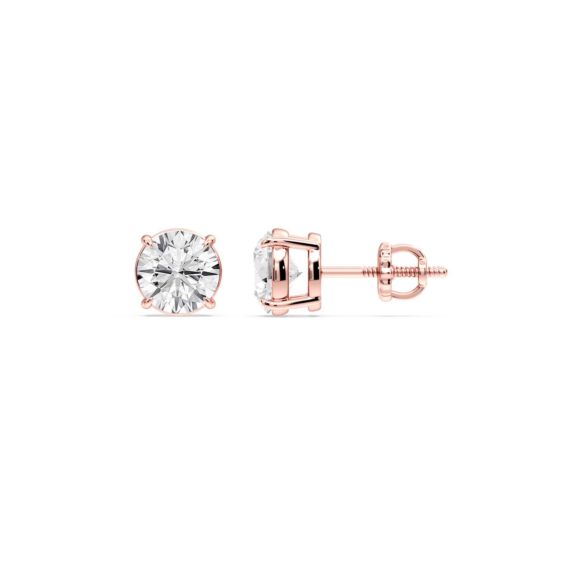 Lovea Lena Ohrstecker Schraubverschluss – Rundschliff – Roségold