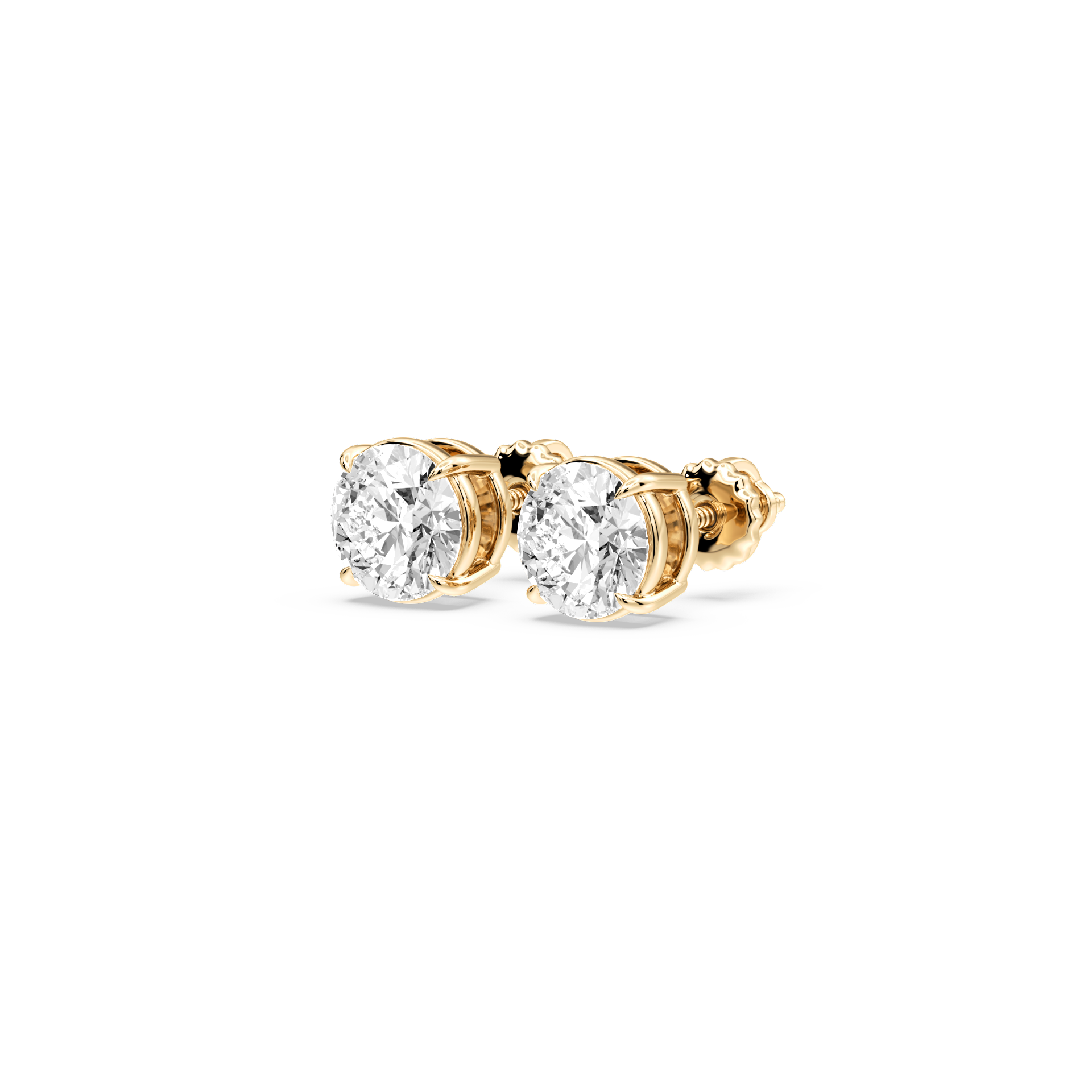 Lovea Lena Ohrstecker Schraubverschluss – Rundschliff – Gelbgold