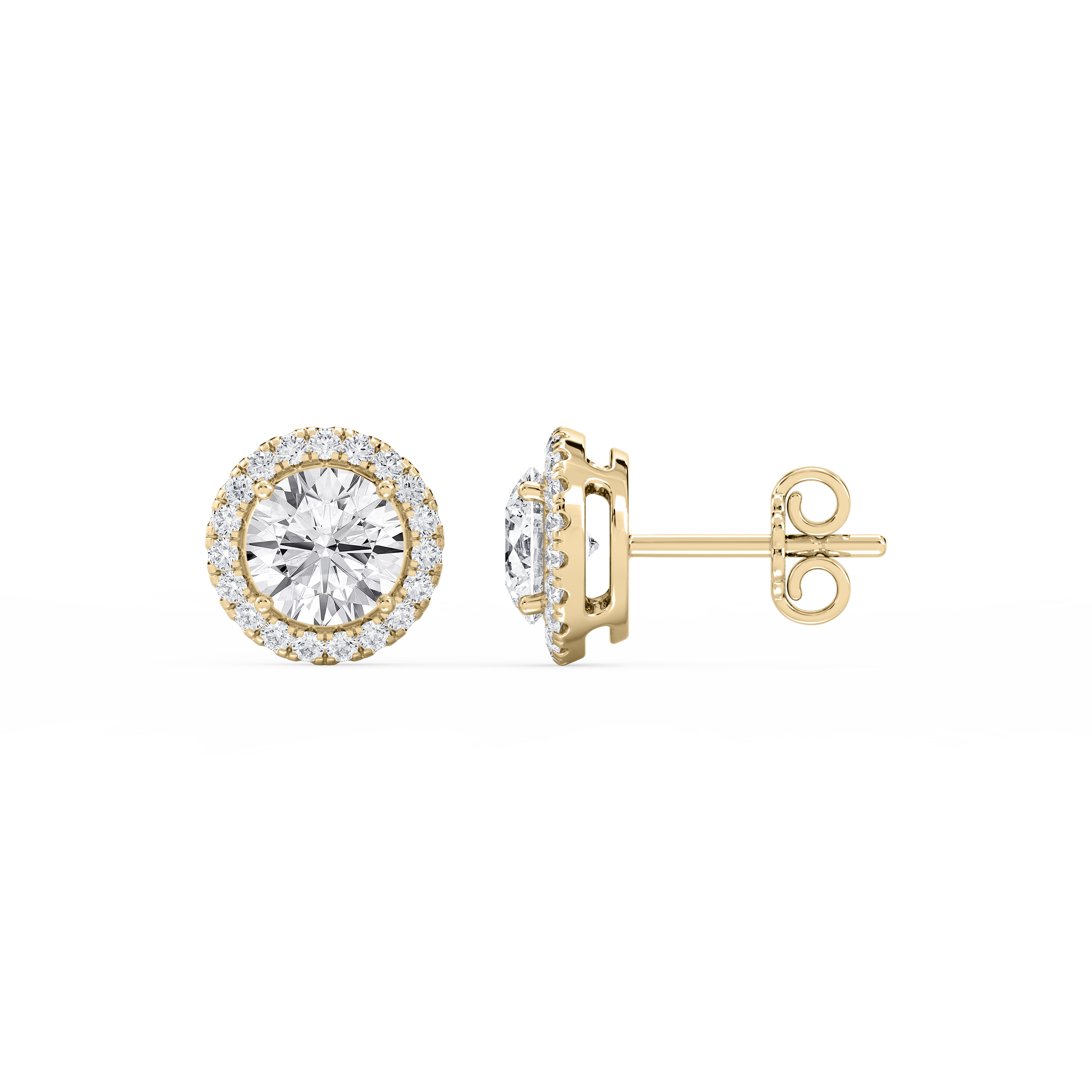 Lovea Pia Ohrstecker – Rundschliff – Gelbgold