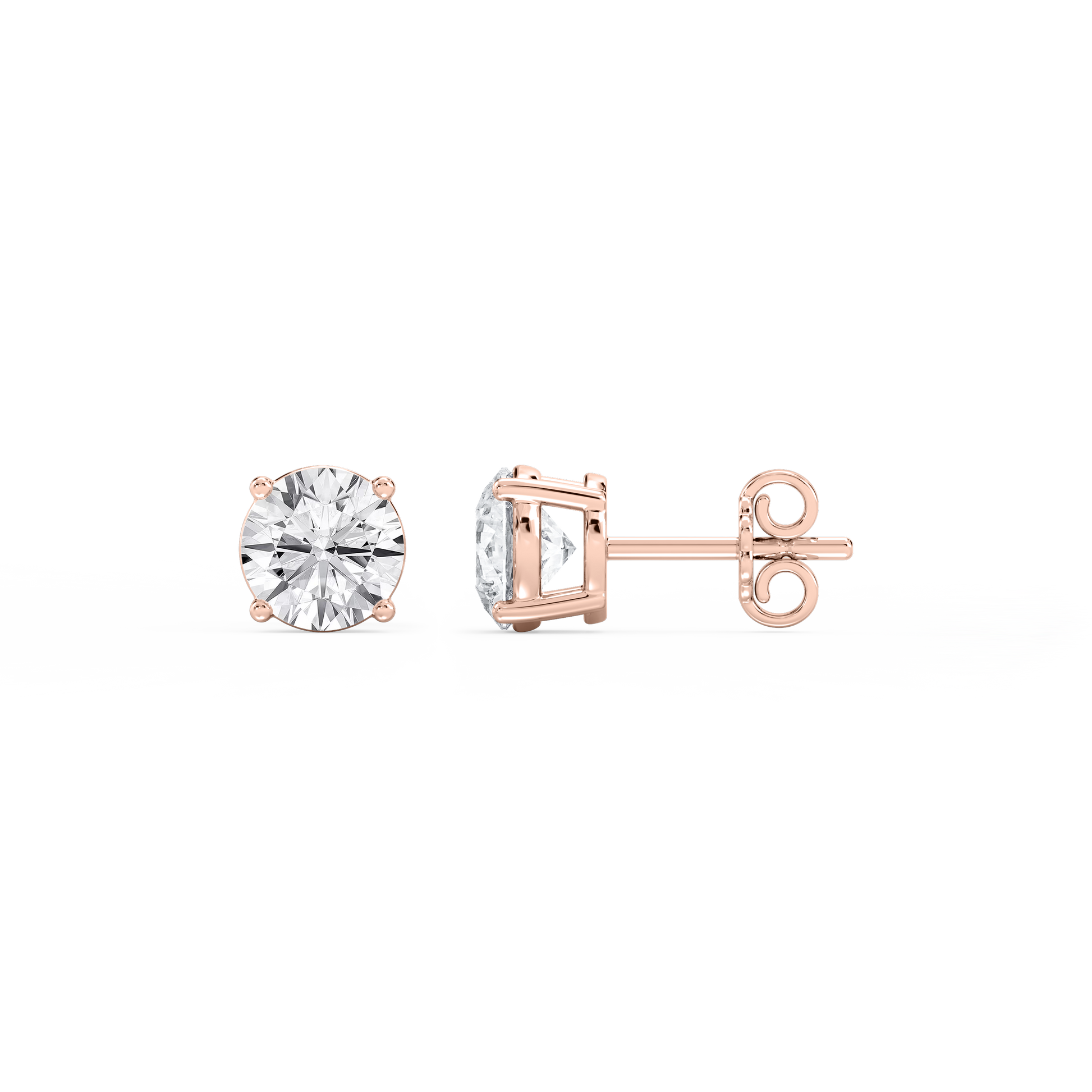 Lovea Mia Ohrstecker Steckverschluss – Rundschliff – Roségold