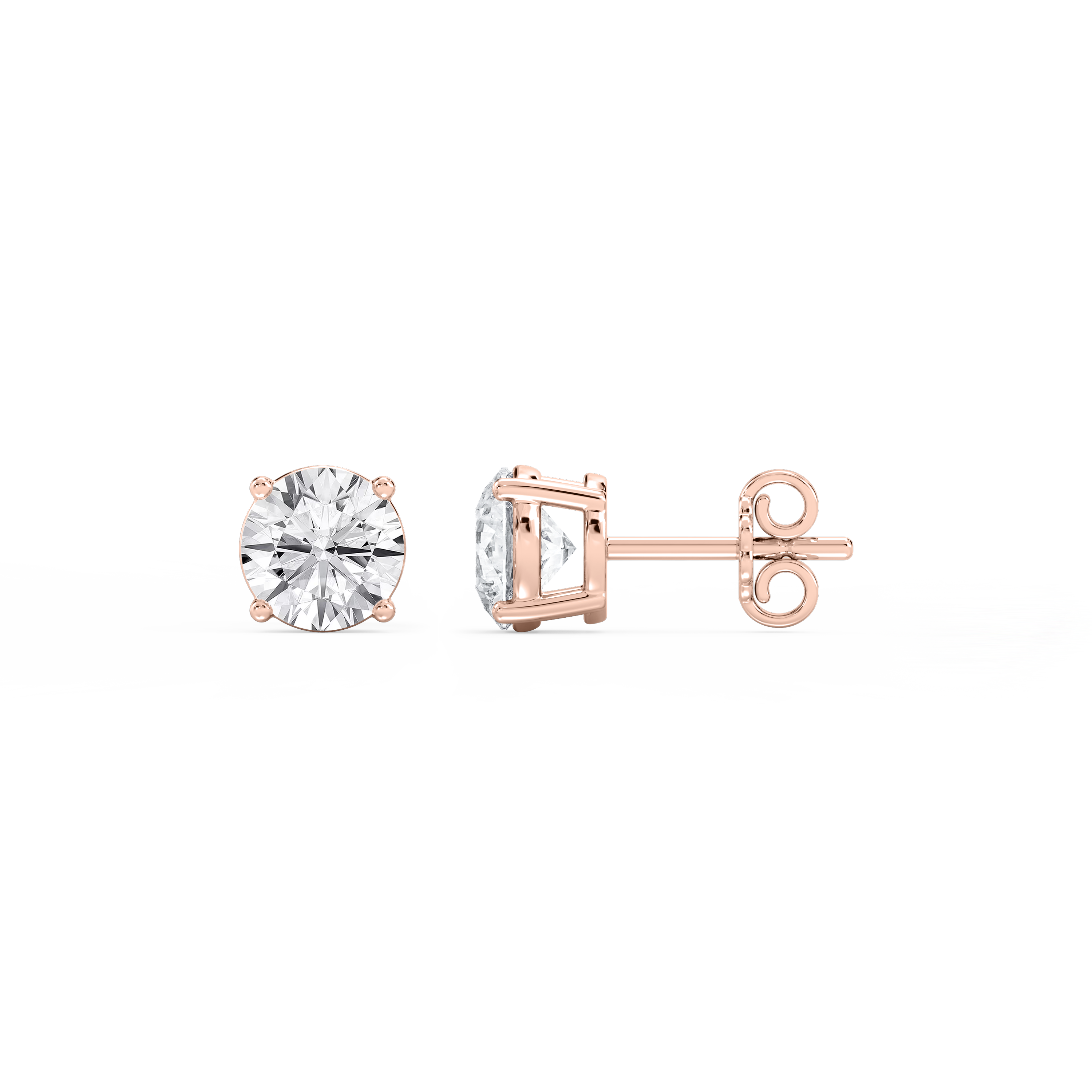 Lovea Mia Ohrstecker Steckverschluss – Rundschliff – Roségold