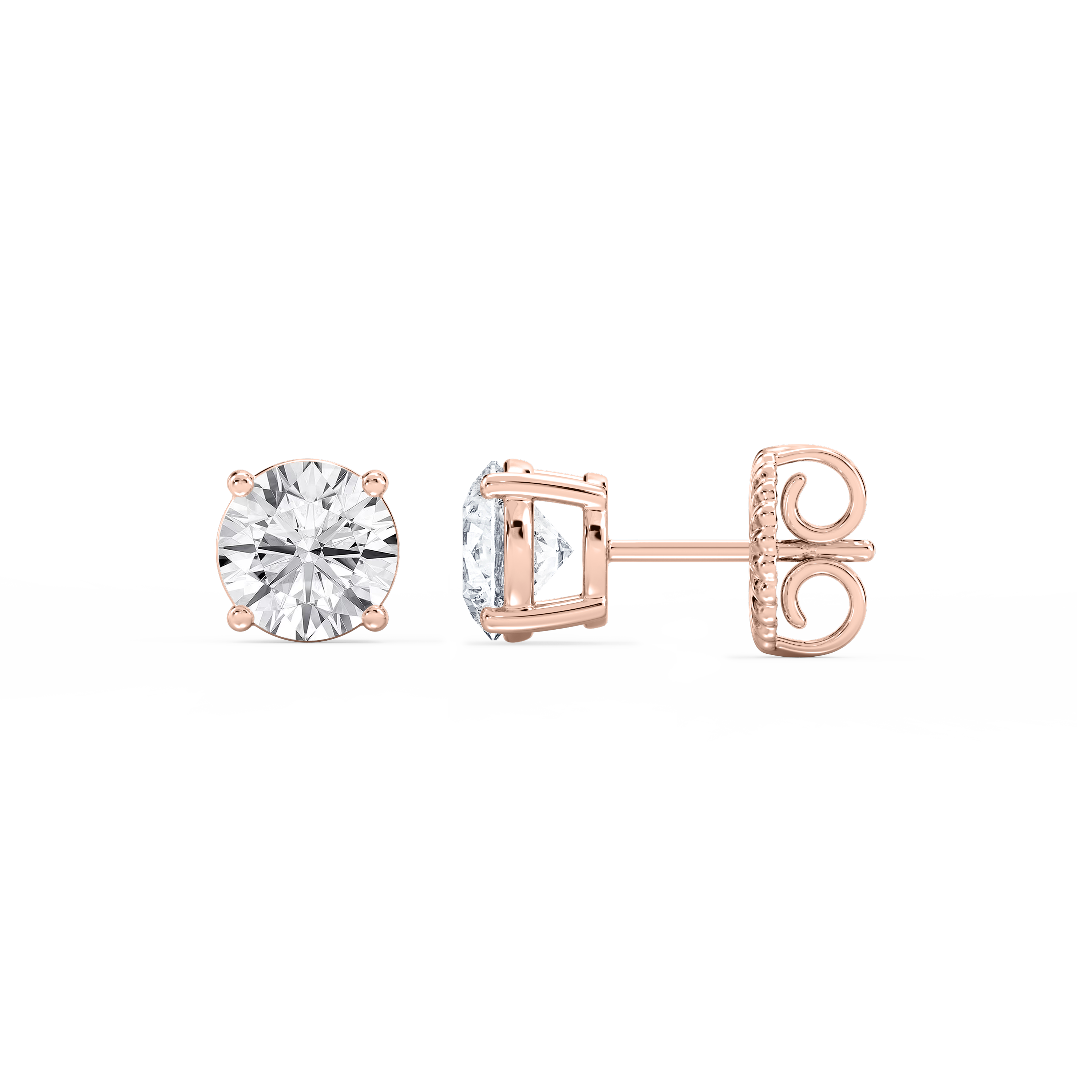 Lovea Mia Ohrstecker Steckverschluss – Rundschliff – Roségold