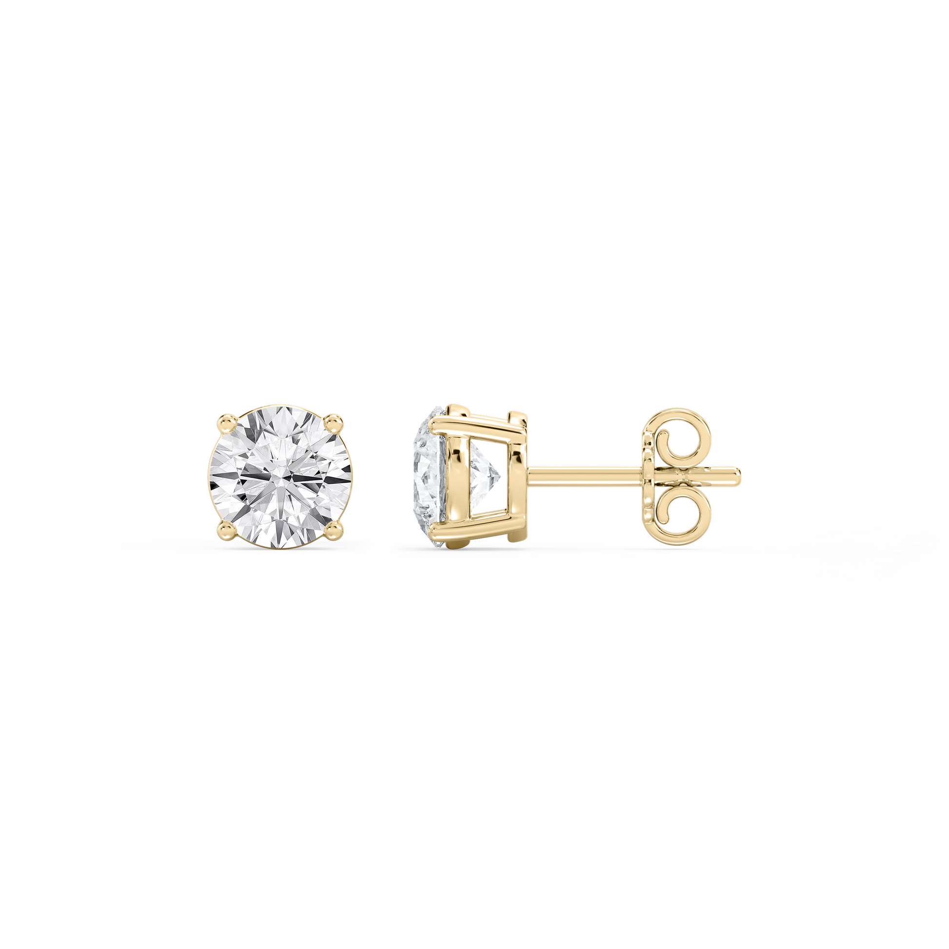 Lovea Mia Ohrstecker Steckverschluss – Rundschliff – Gelbgold