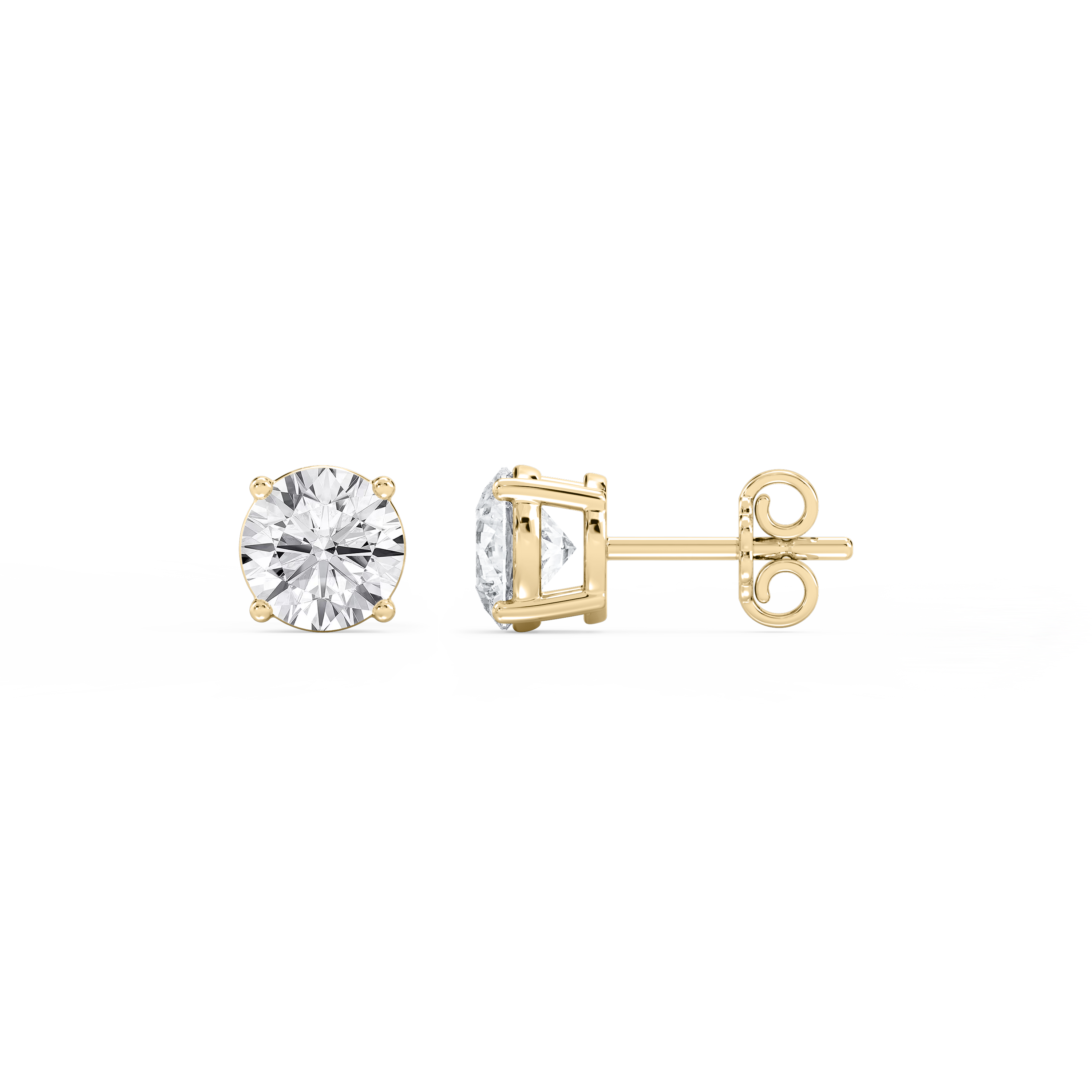 Lovea Mia Ohrstecker Steckverschluss – Rundschliff – Gelbgold