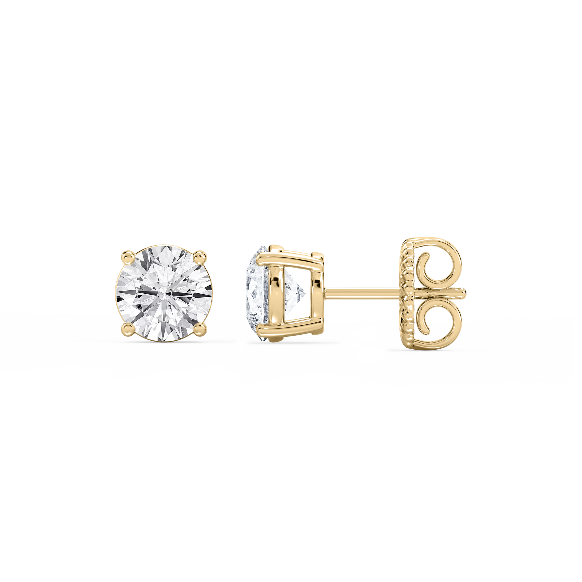 Lovea Mia Ohrstecker Steckverschluss – Rundschliff – Gelbgold