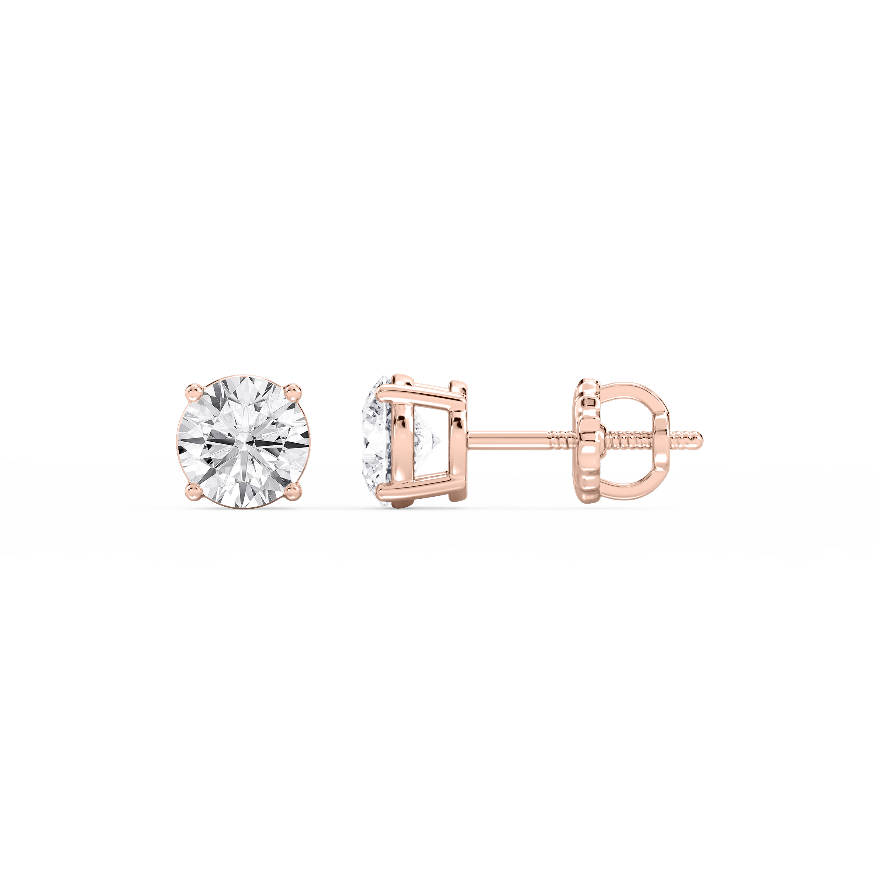 Lovea Mia Ohrstecker Schraubverschluss – Rundschliff – Roségold