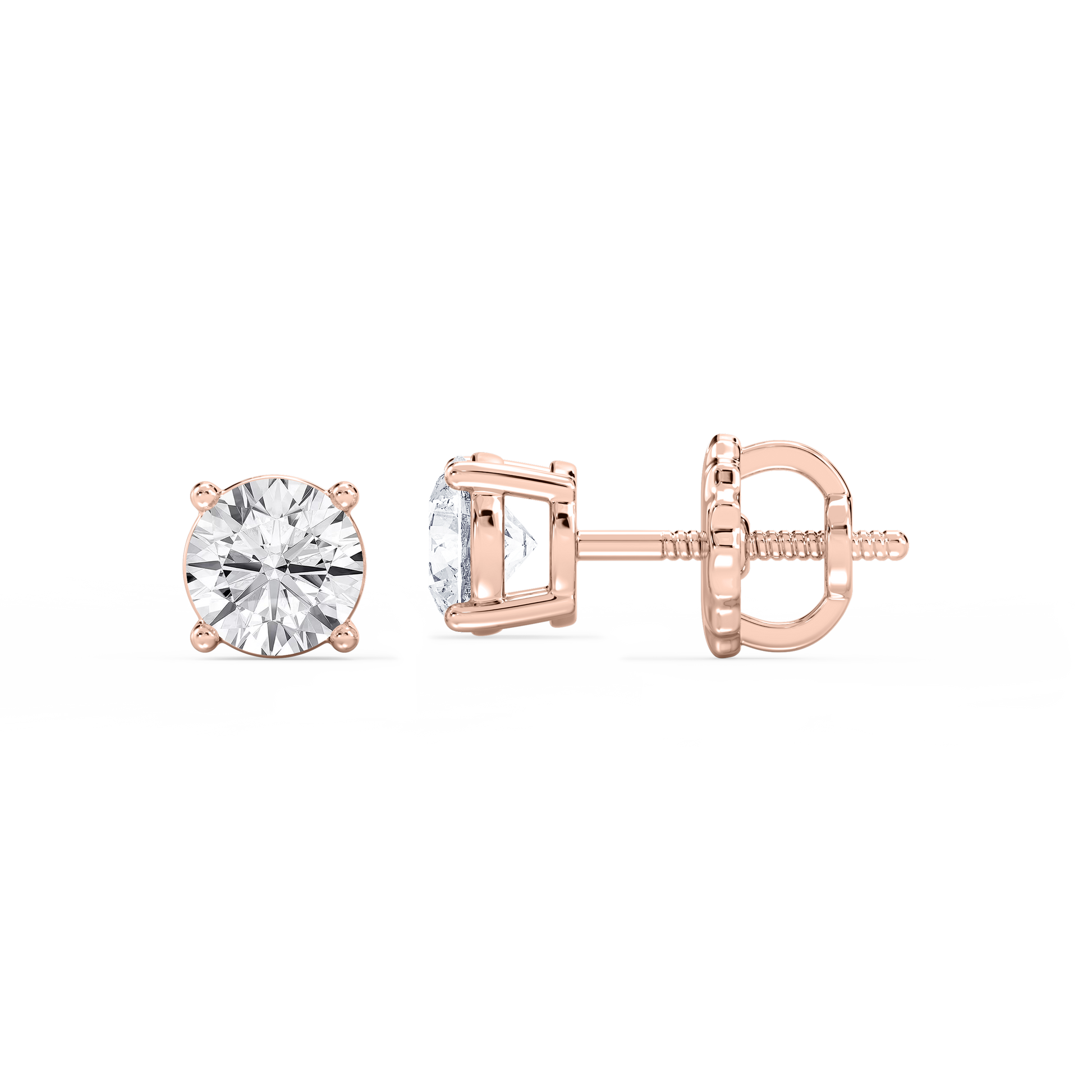 Lovea Mia Ohrstecker Schraubverschluss – Rundschliff – Roségold
