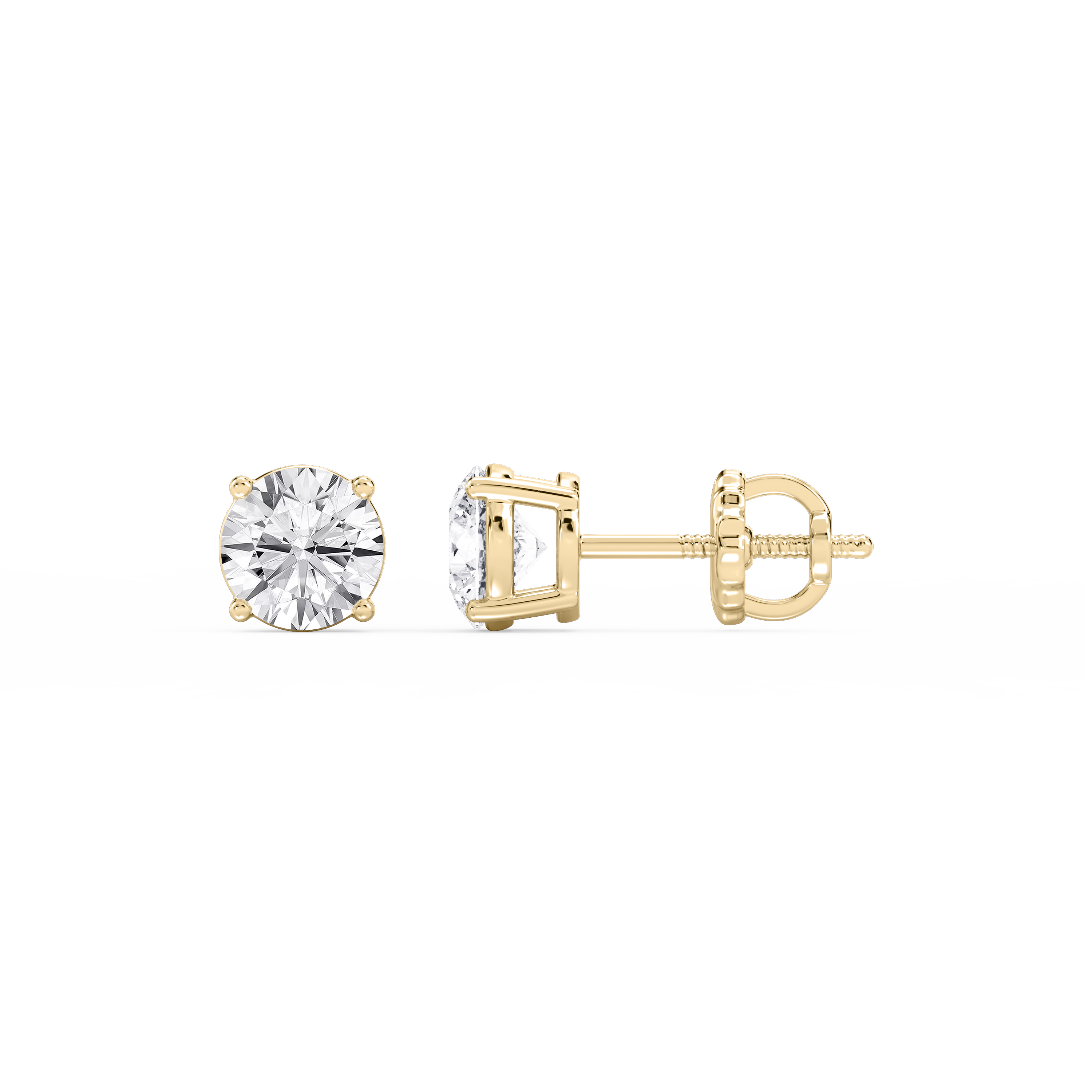 Lovea Mia Ohrstecker Schraubverschluss – Rundschliff – Gelbgold