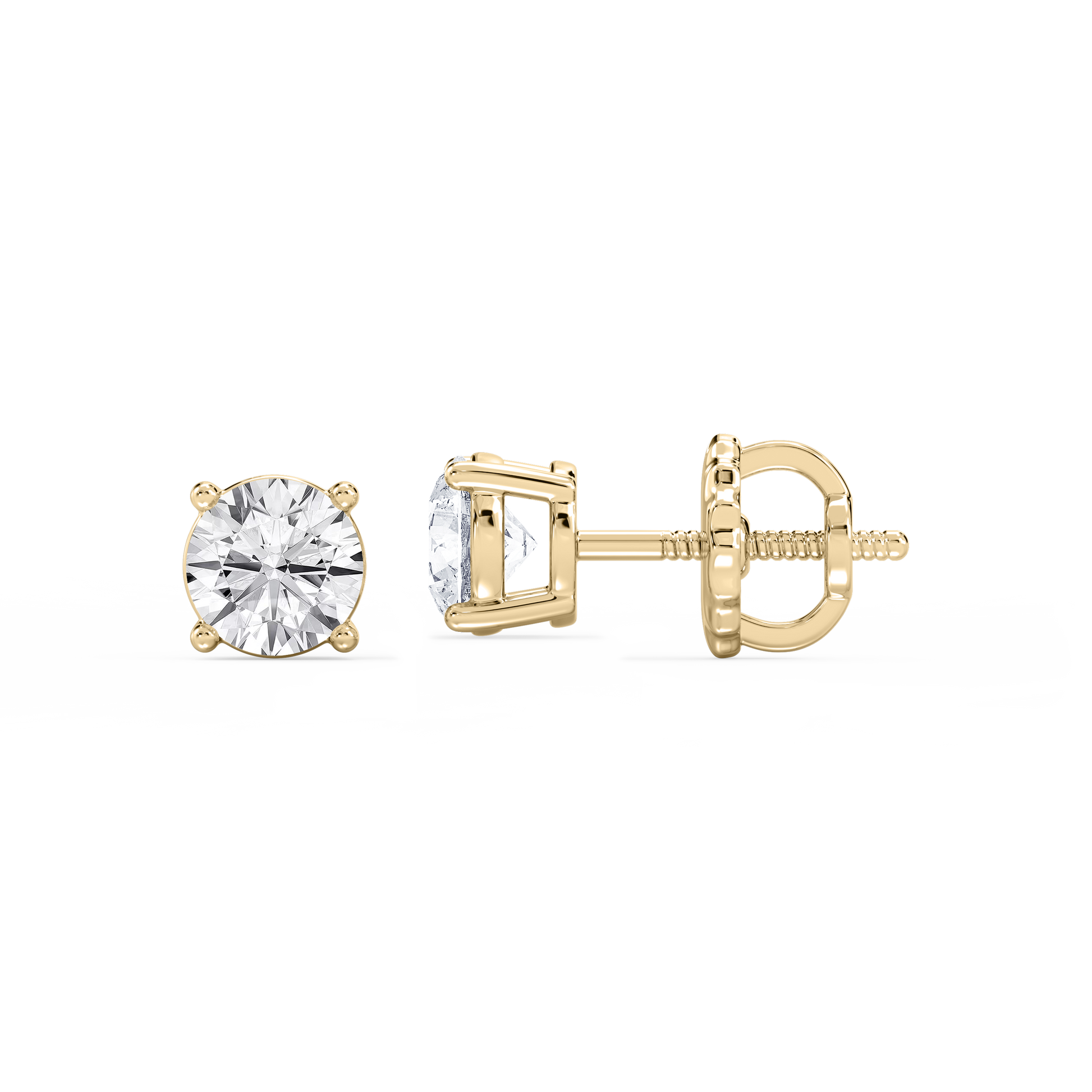 Lovea Mia Ohrstecker Schraubverschluss – Rundschliff – Gelbgold