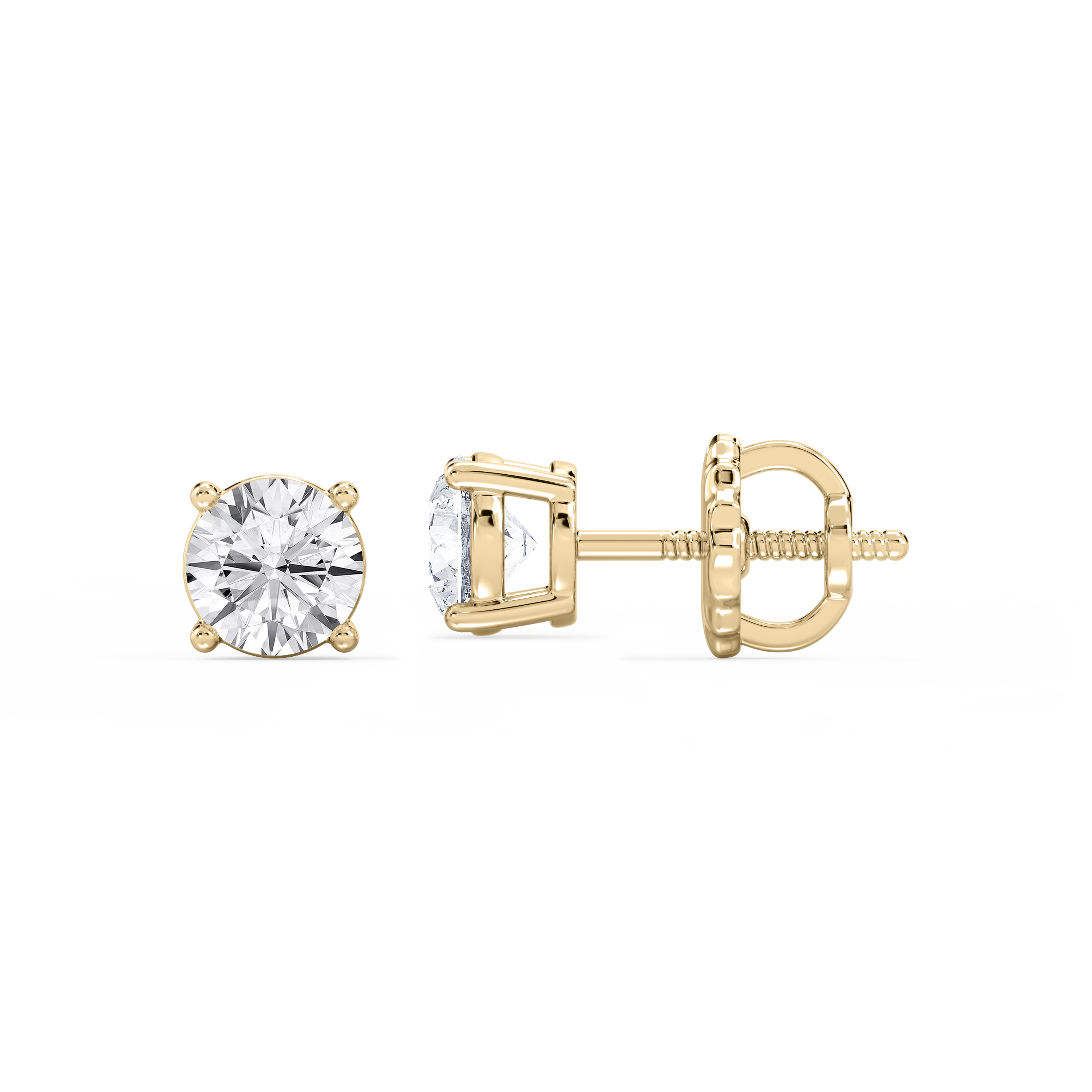 Lovea Mia Ohrstecker Schraubverschluss – Rundschliff – Gelbgold