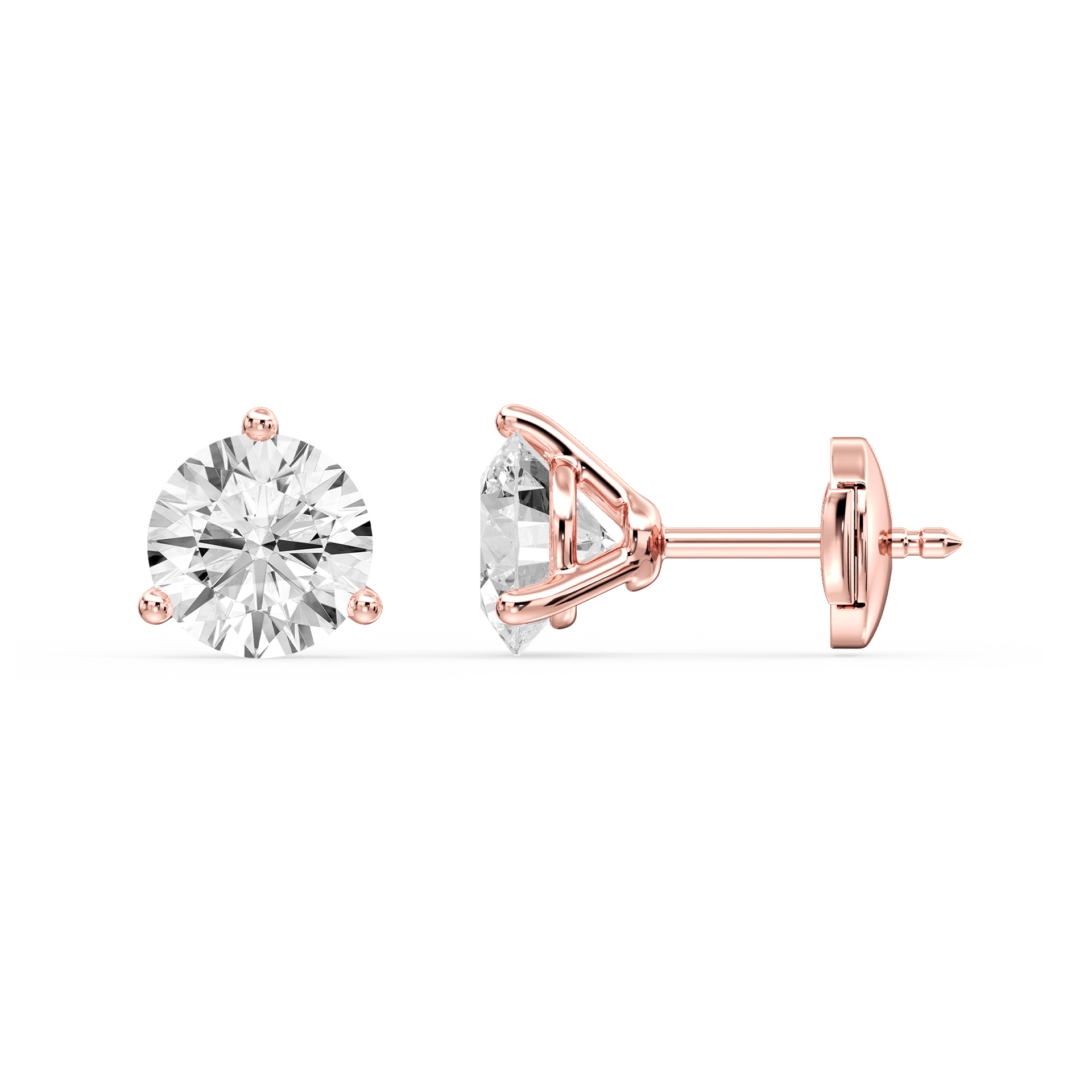 Lovea Nora Ohrstecker Sicherheitsverschluss – Rundschliff – Roségold