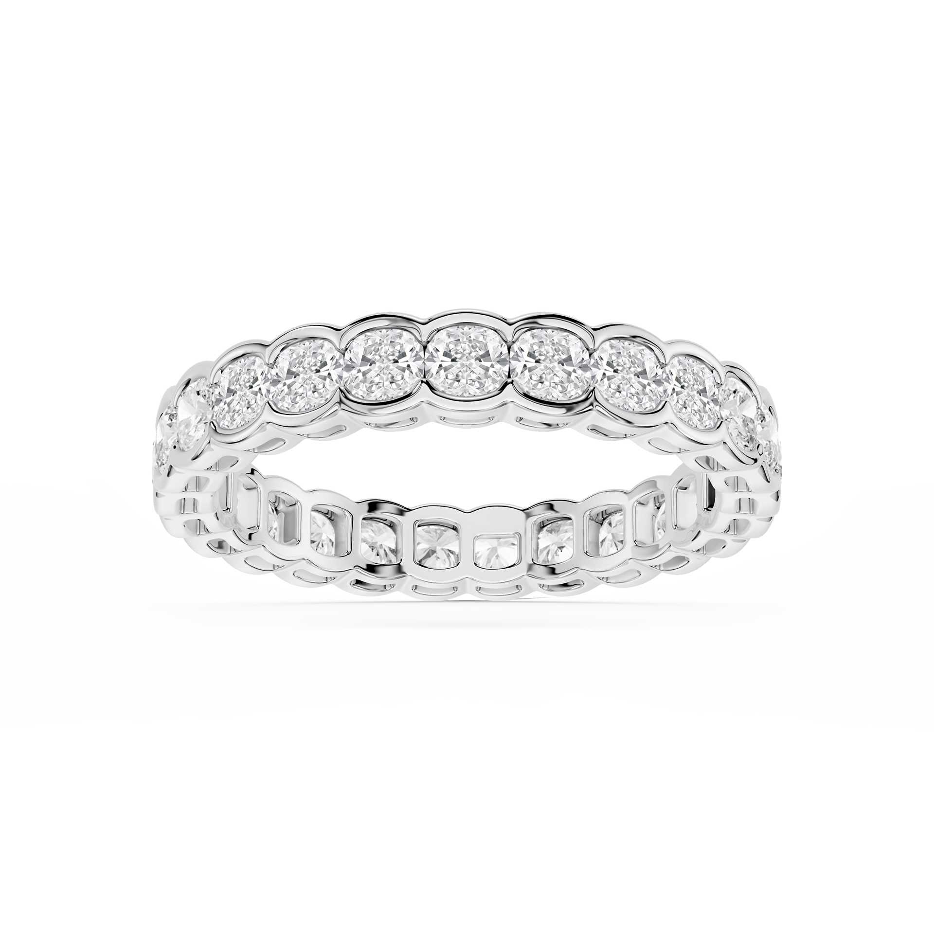 Lovea Paula Eternity Ring Kissenschliff – Weißgold