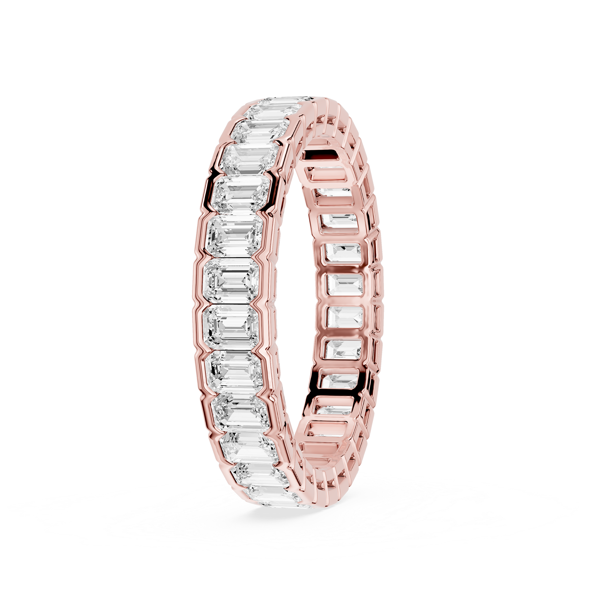 Lovea Paula Eternity Ring Smaragdschliff – Roségold