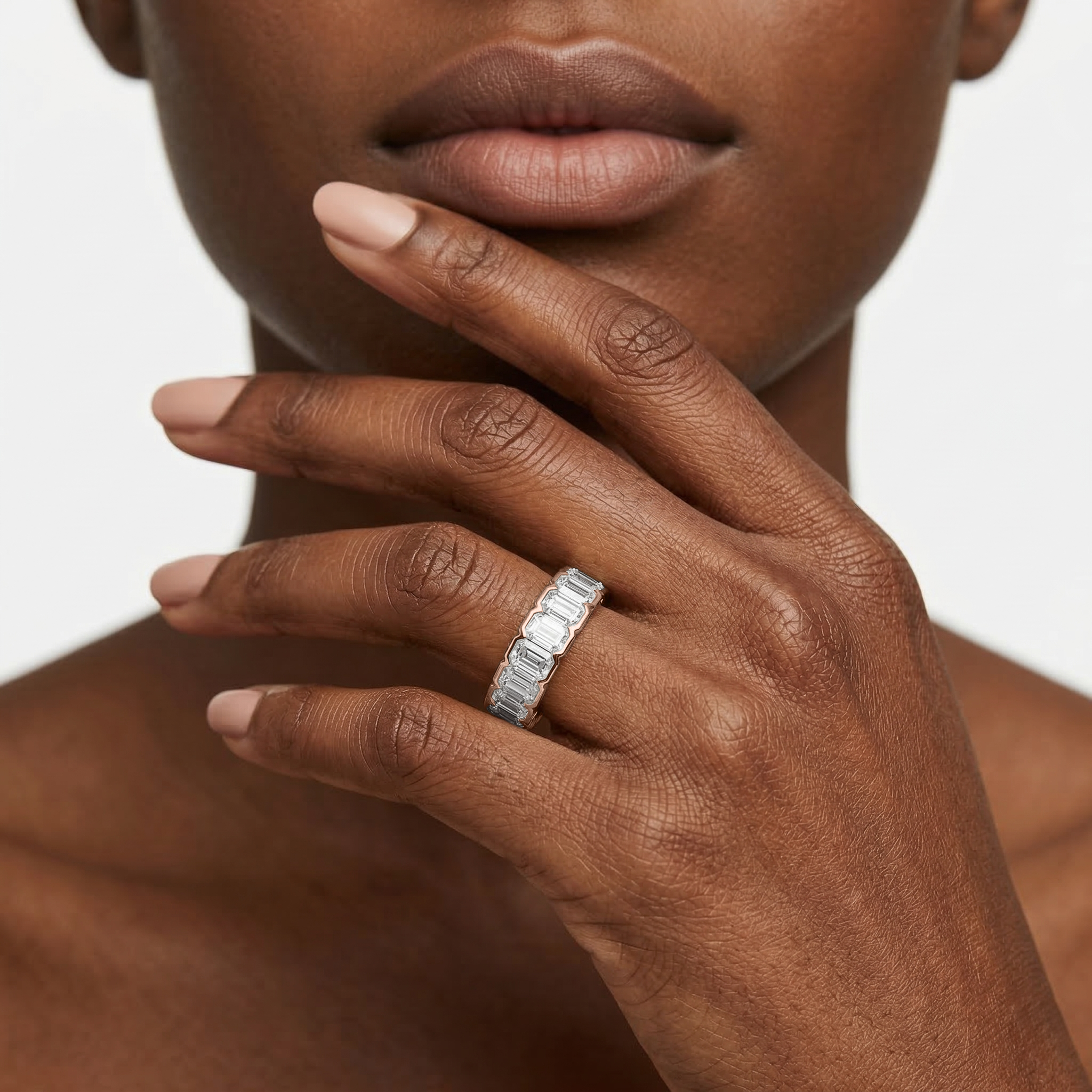 Lovea Paula Eternity Ring Smaragdschliff – Roségold