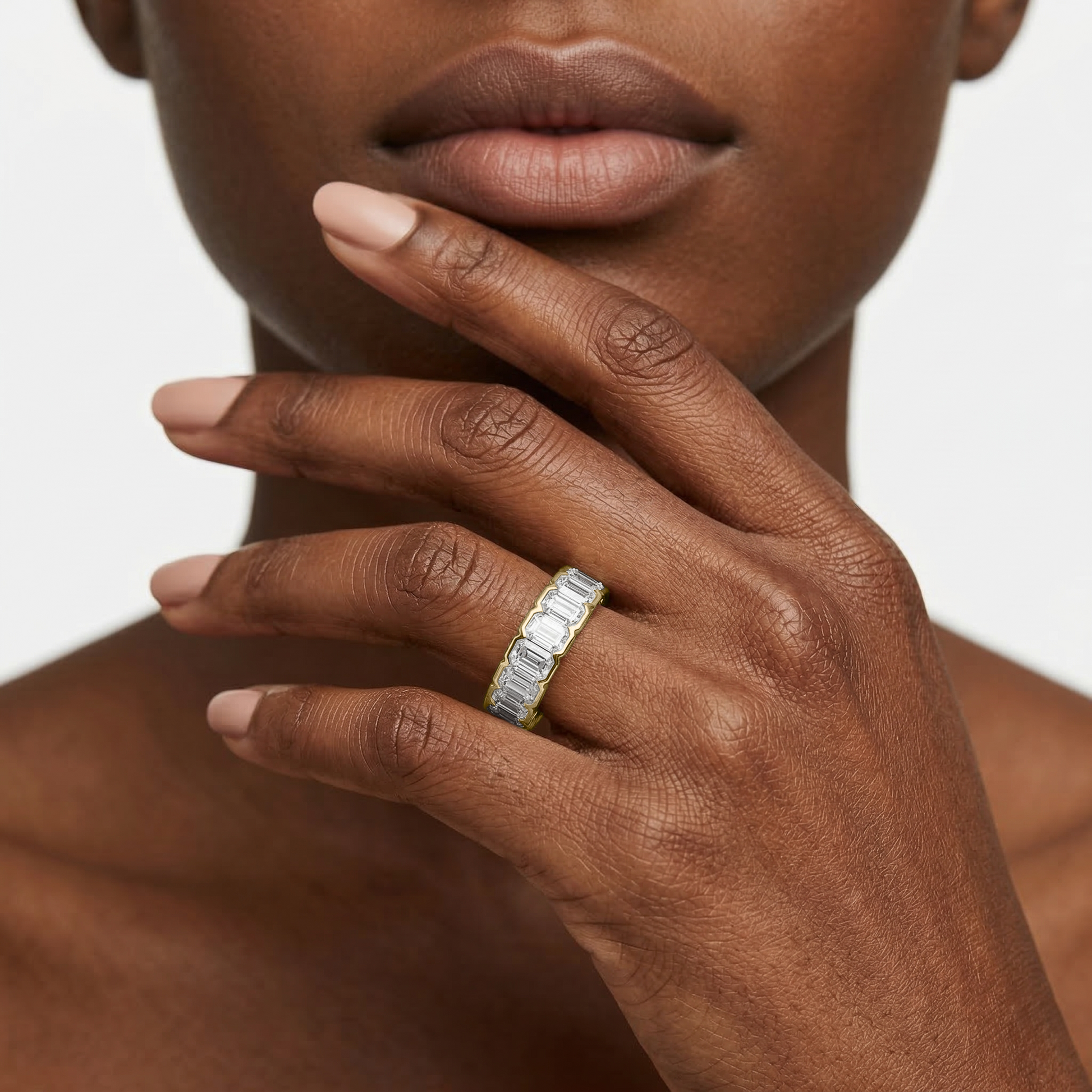 Lovea Paula Eternity Ring Smaragdschliff – Gelbgold