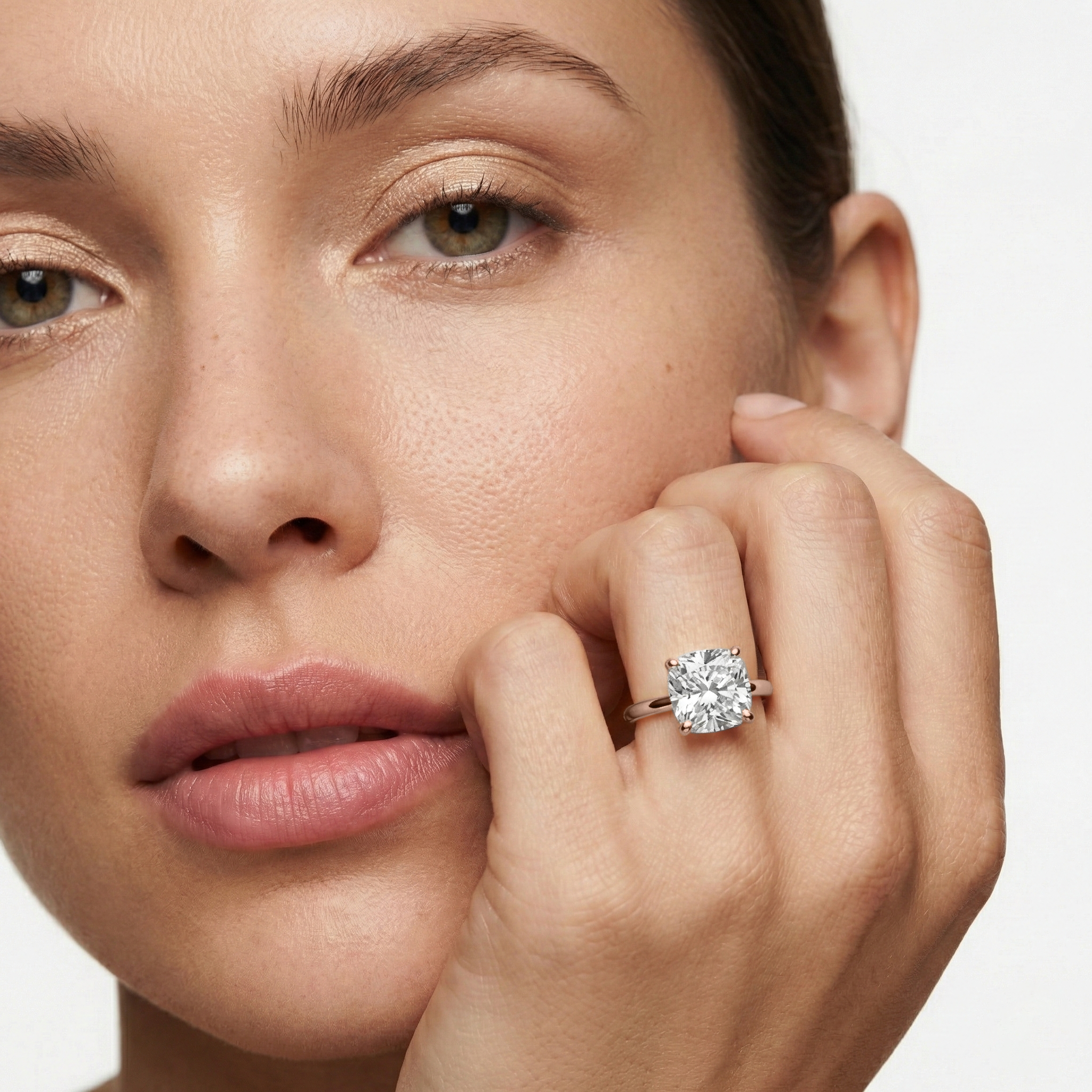 Emilia Solitaire Verlobungsring Kissenschliff Roségold – Lovea