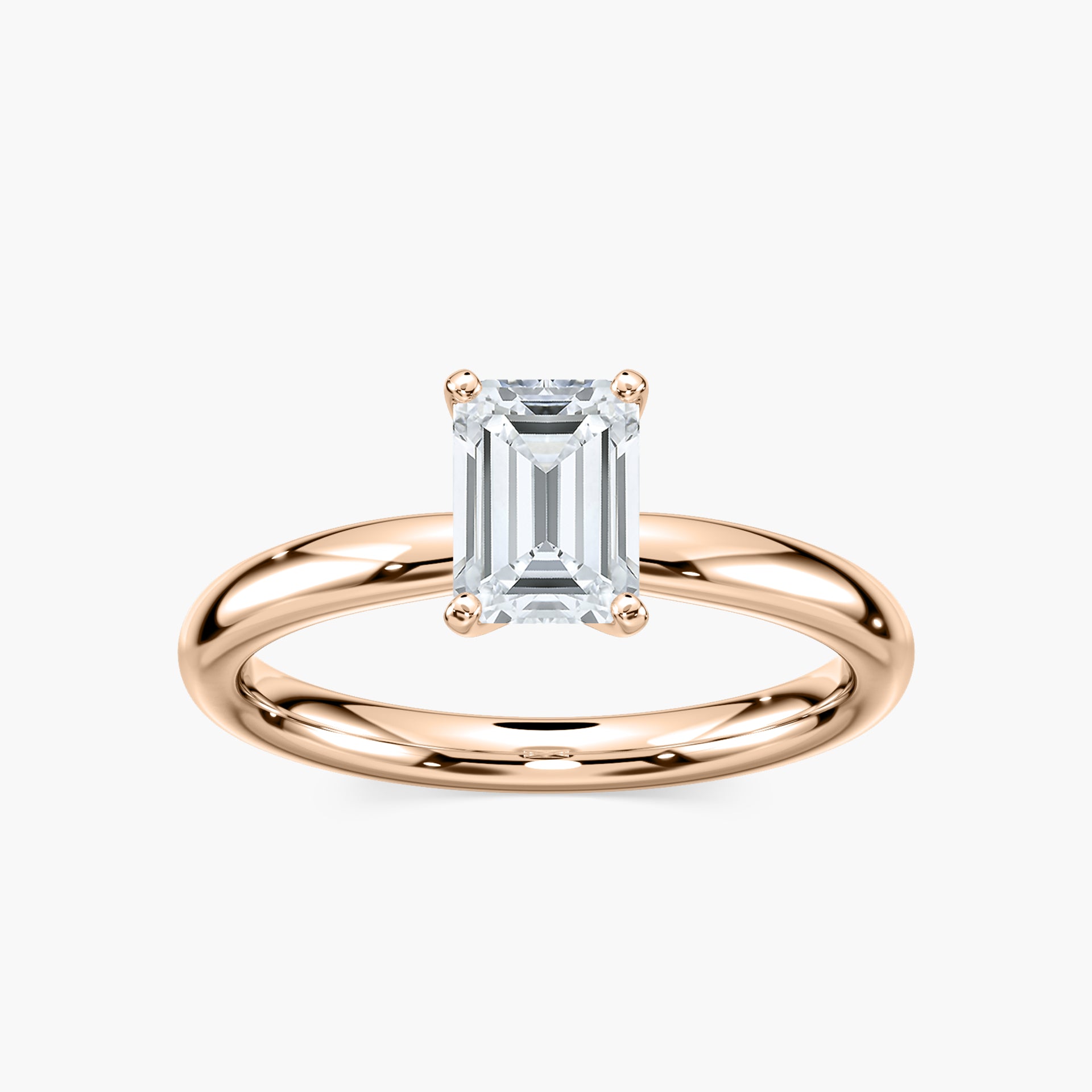 Emilia Solitaire Verlobungsring Smaragdschliff Roségold – Lovea