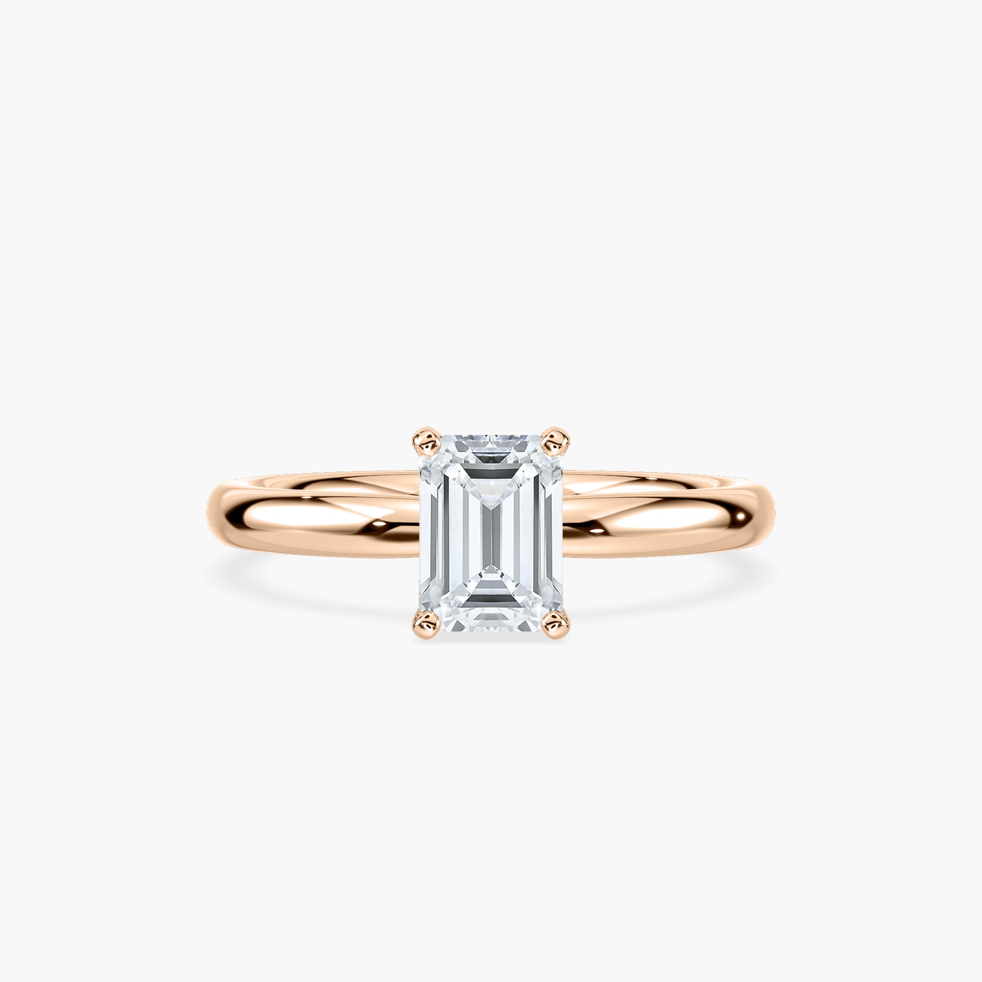 Emilia Solitaire Verlobungsring Smaragdschliff Roségold – Lovea