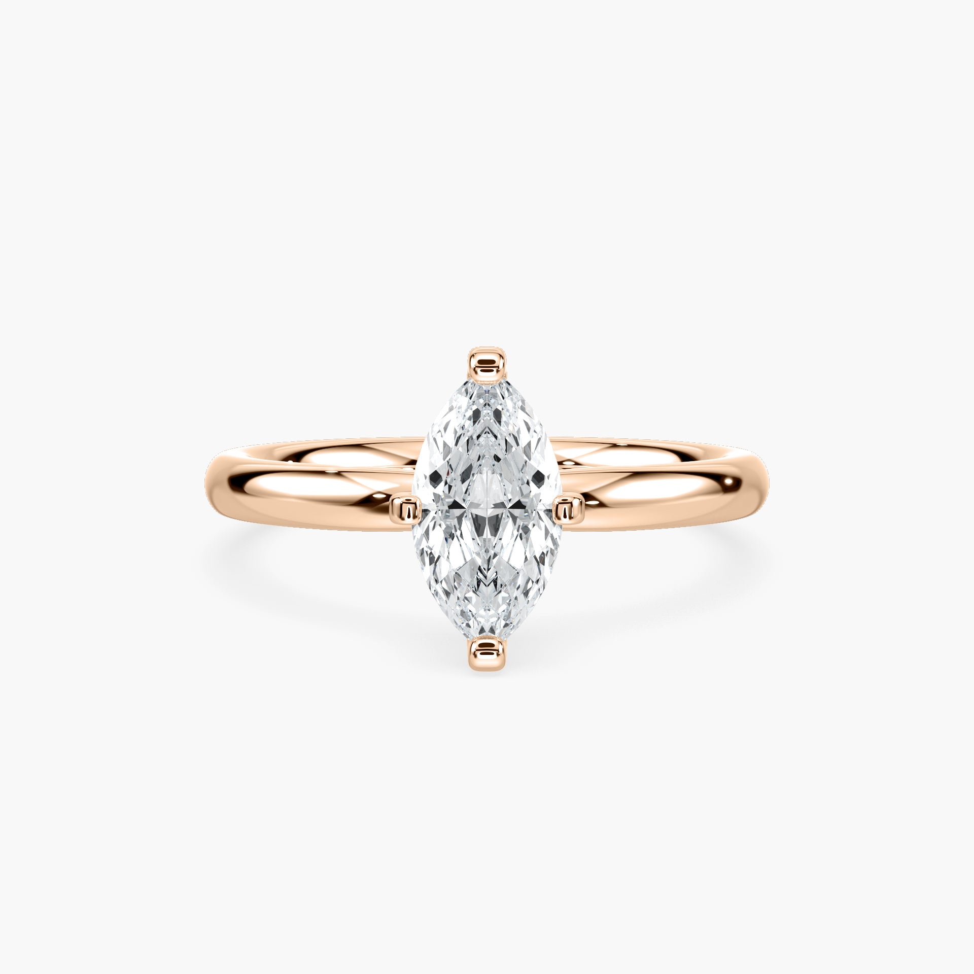 Emilia Solitaire Verlobungsring Marquiseschliff Roségold – Lovea