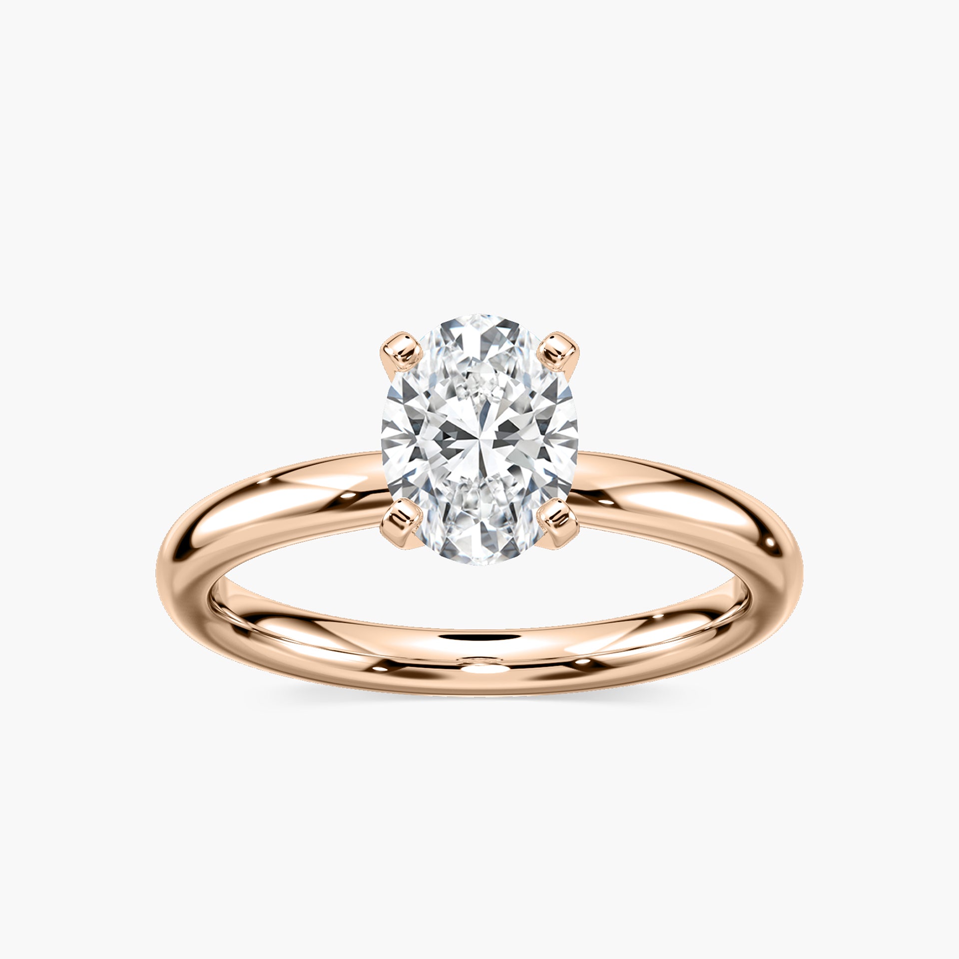 Emilia Solitaire Verlobungsring Ovaler Schliff Roségold – Lovea