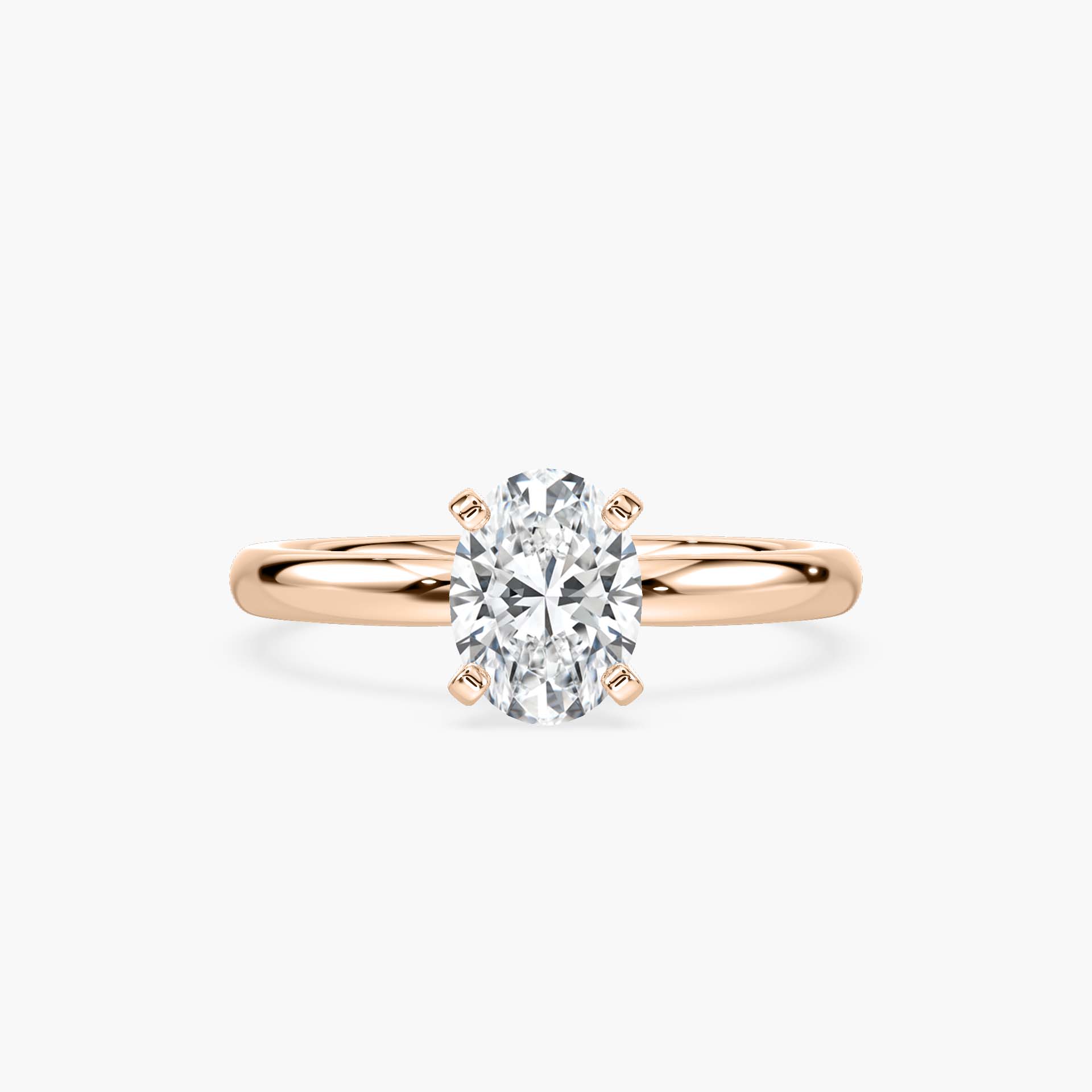Emilia Solitaire Verlobungsring Ovaler Schliff Roségold – Lovea