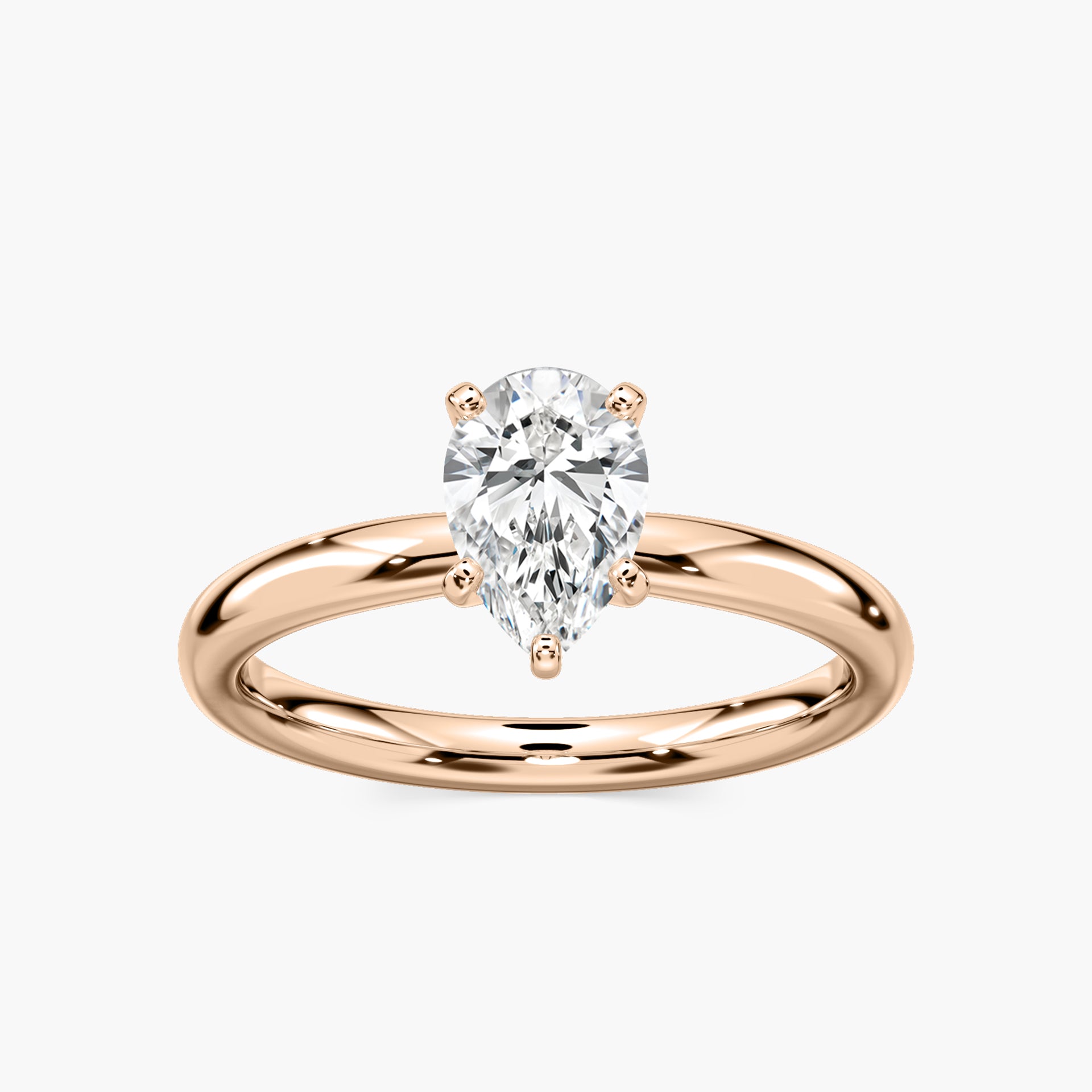 Emilia Solitaire Verlobungsring Tropfenschliff Roségold – Lovea