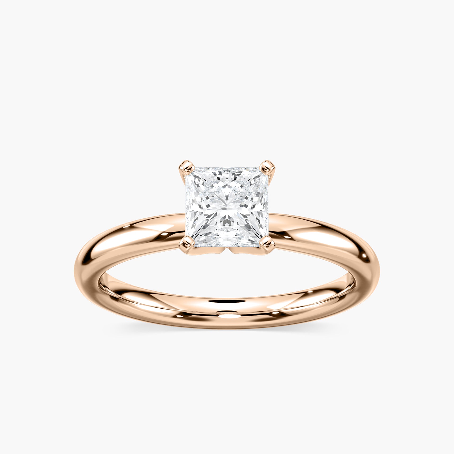 Emilia Solitaire Verlobungsring Prinzessschliff Roségold – Lovea