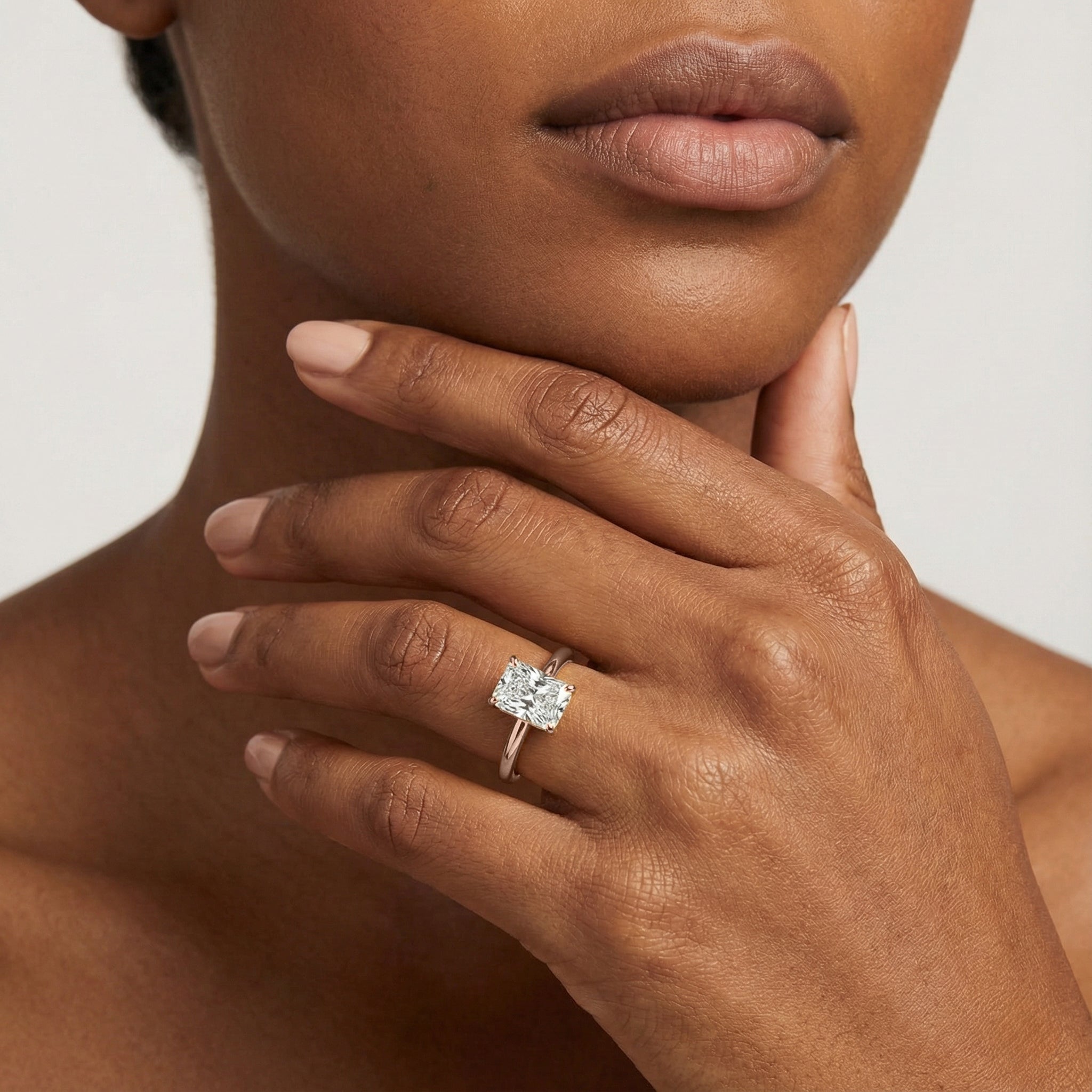 Emilia Solitaire Verlobungsring Radiantschliff Roségold – Lovea