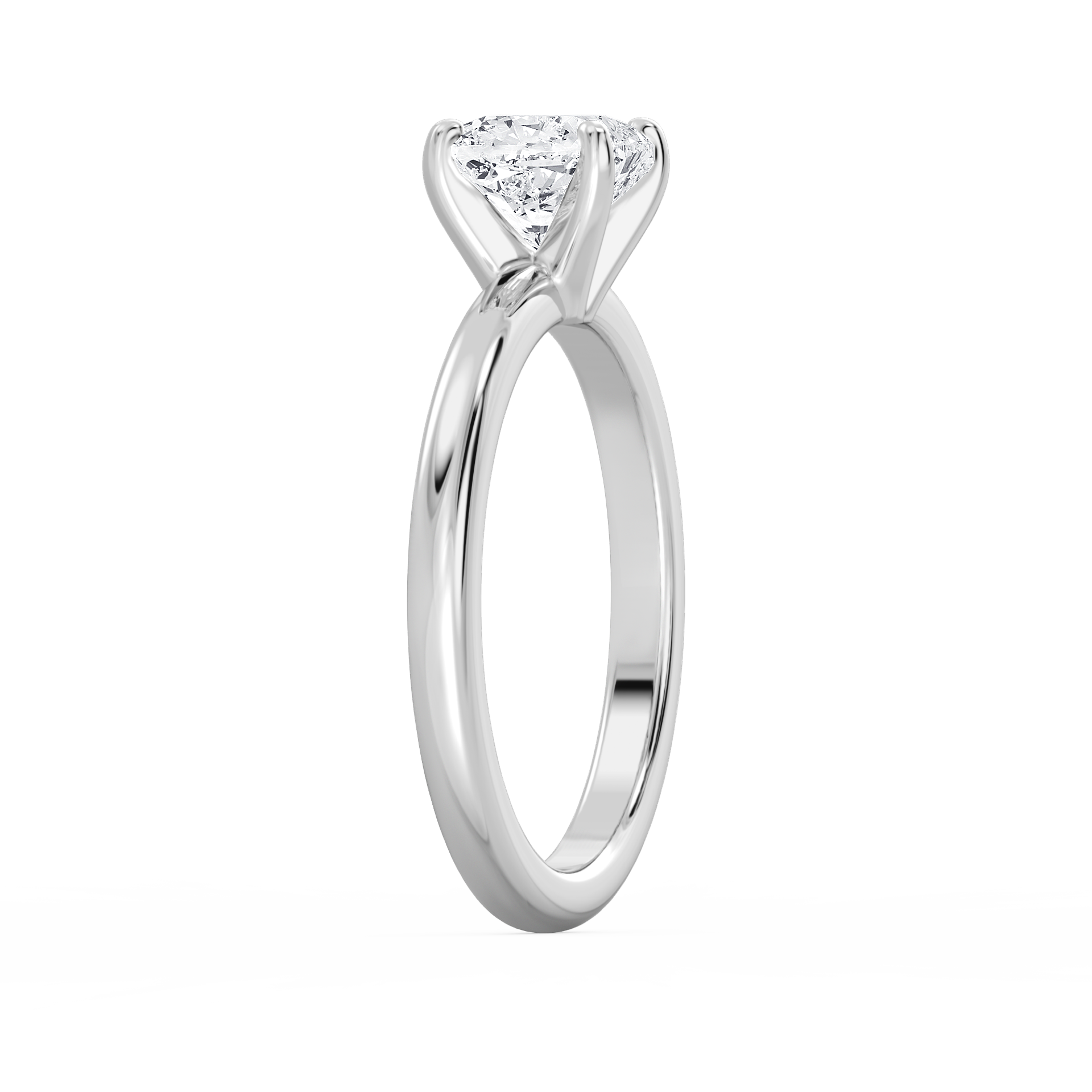Emilia Solitaire Verlobungsring Kissenschliff Seitenansicht – Lovea