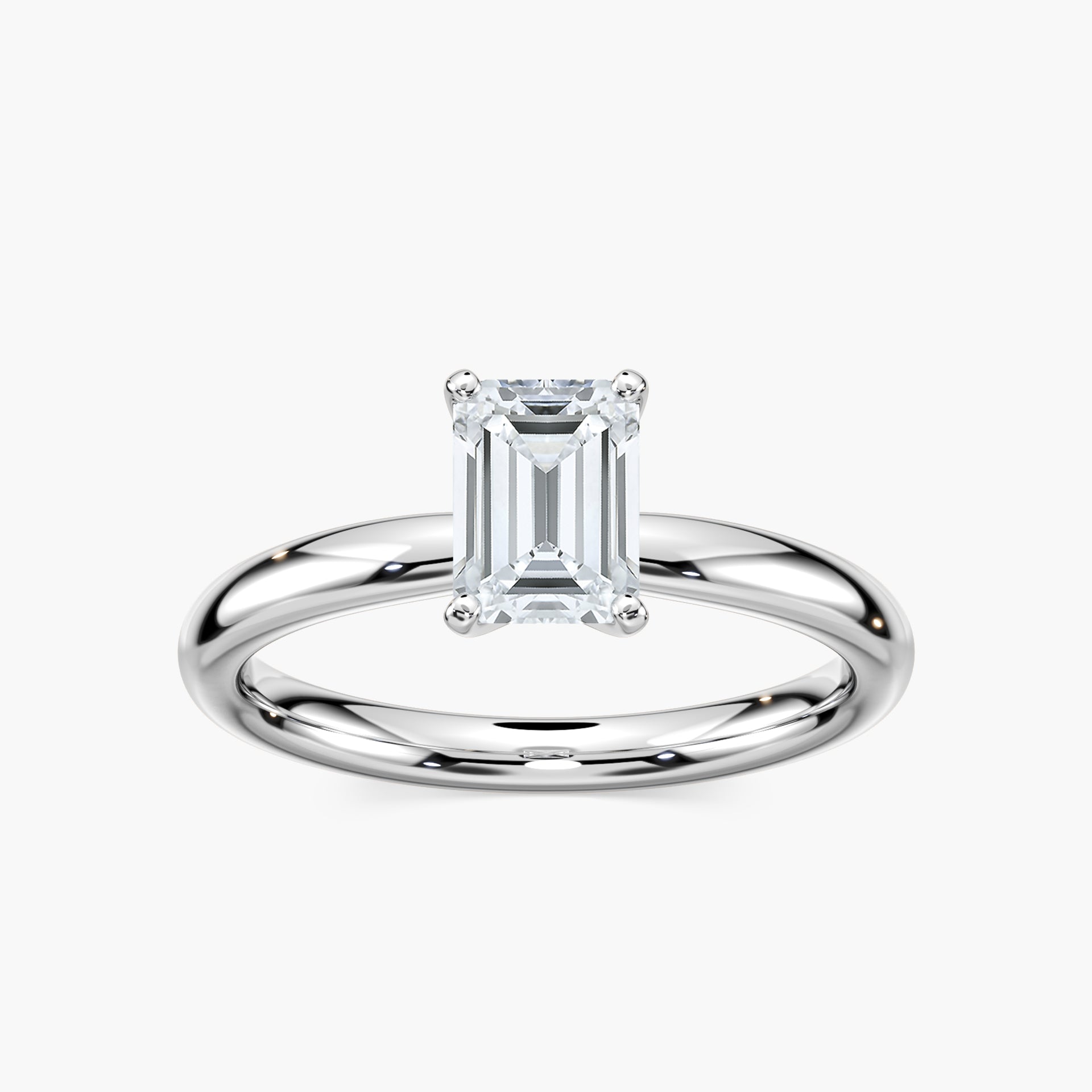 Emilia Solitaire Verlobungsring Smaragdschliff Weißgold – Lovea