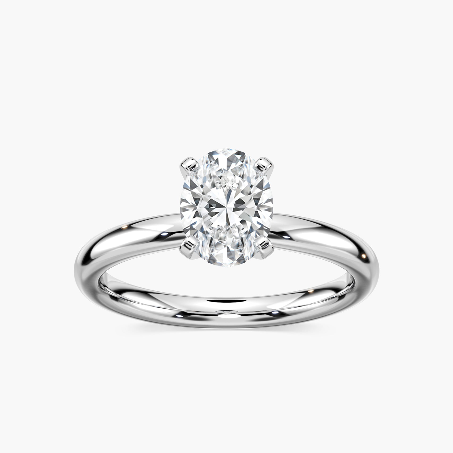 Emilia Solitaire Verlobungsring Ovaler Schliff Weißgold – Lovea