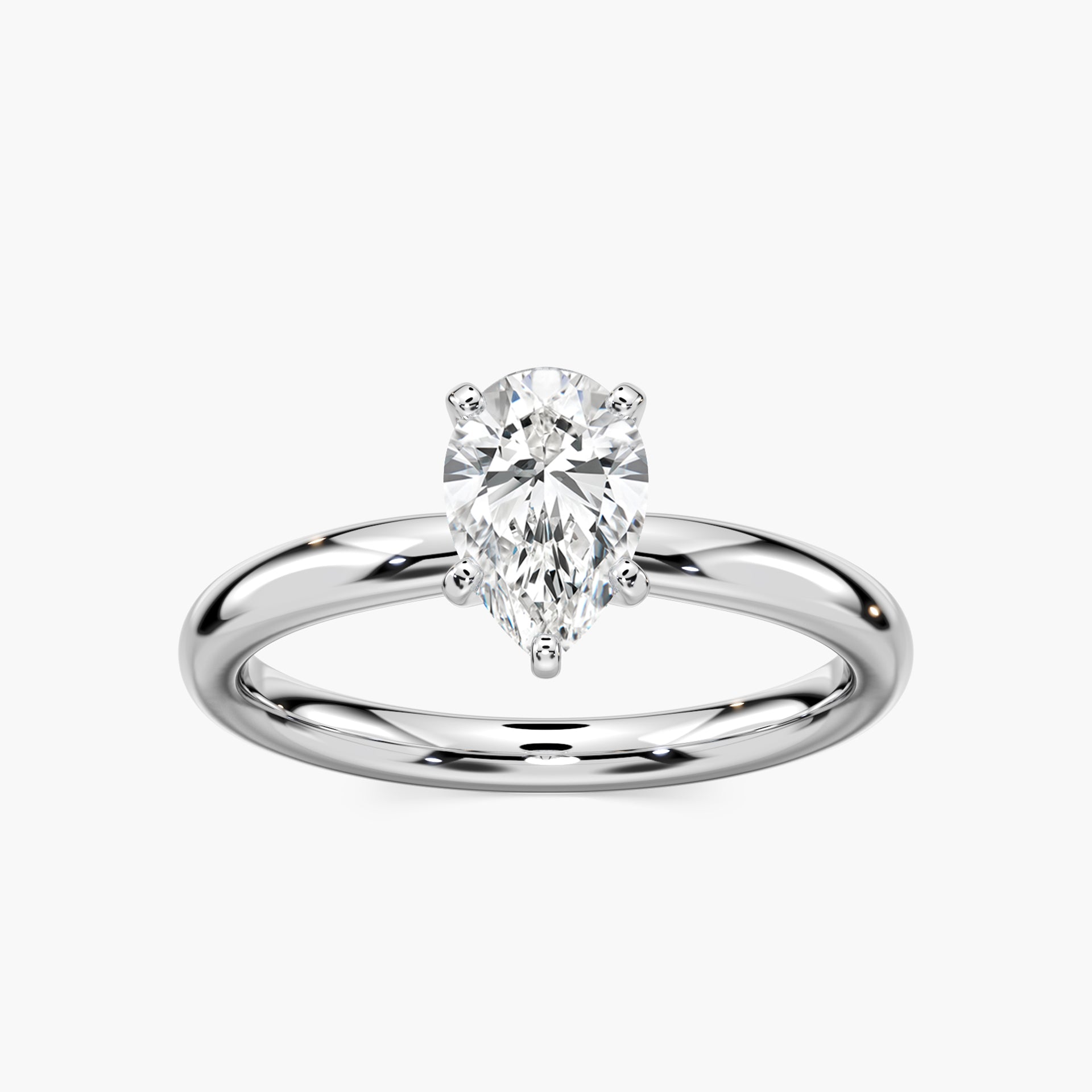 Emilia Solitaire Verlobungsring Tropfenschliff Weißgold – Lovea