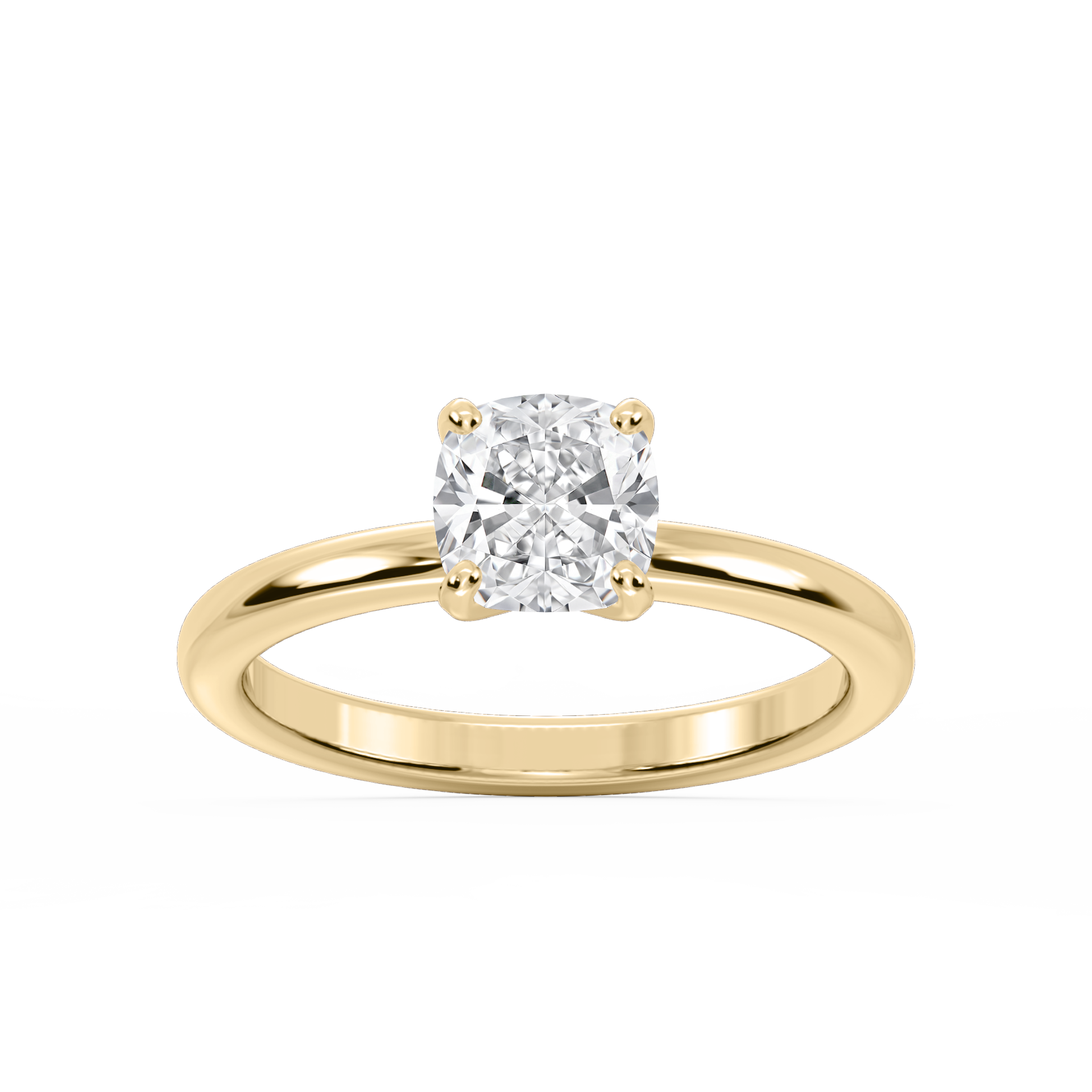 Emilia Solitaire Verlobungsring Kissenschliff Gelbgold – Lovea