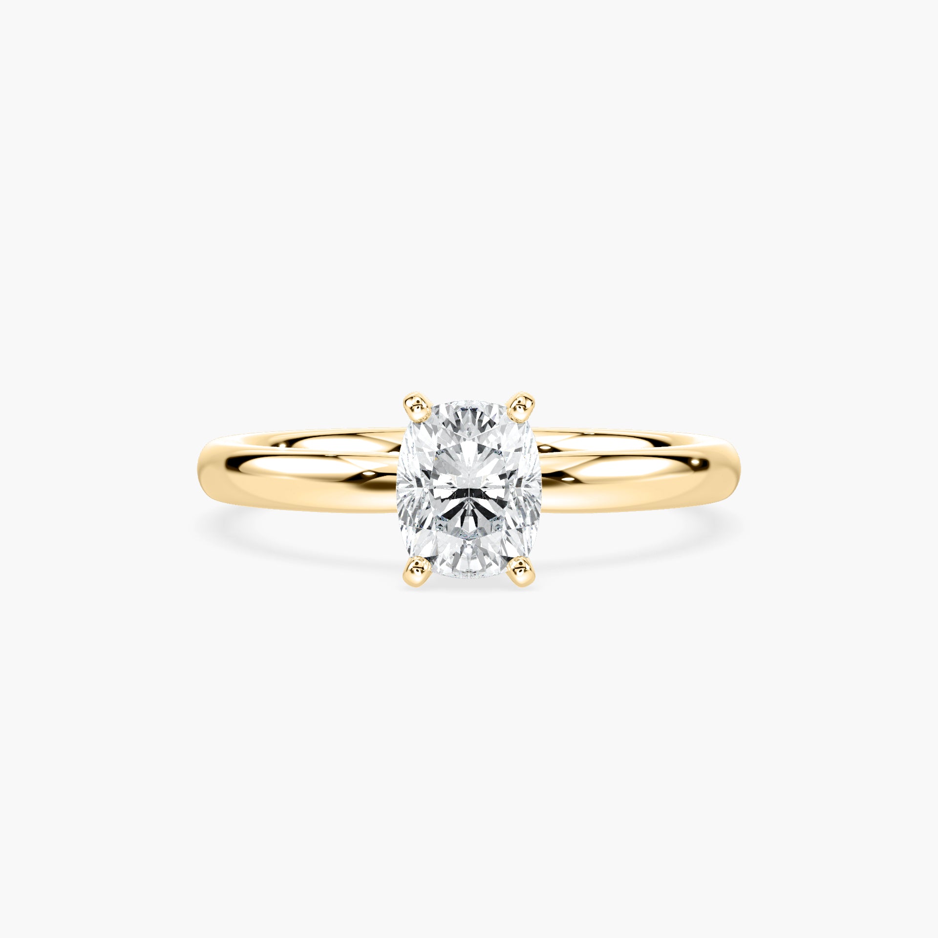 Emilia Solitaire Verlobungsring Kissenschliff Gelbgold – Lovea
