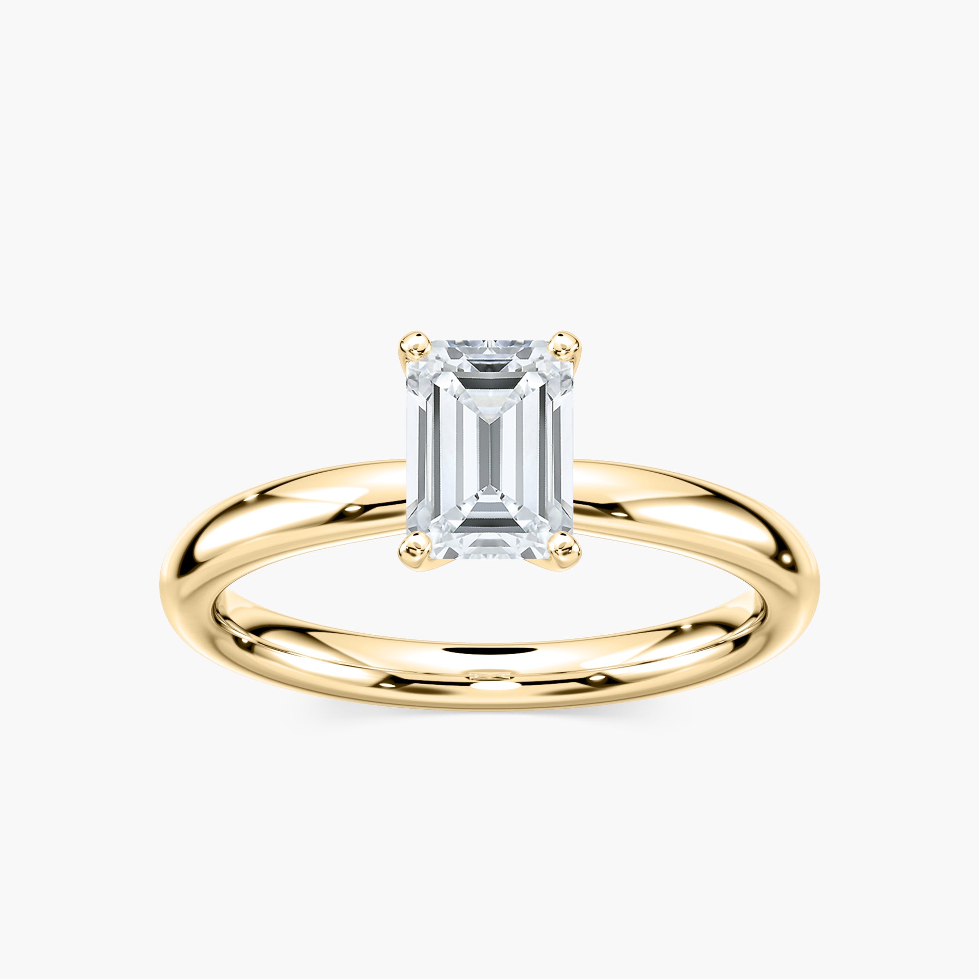 Emilia Solitaire Verlobungsring Smaragdschliff Gelbgold – Lovea
