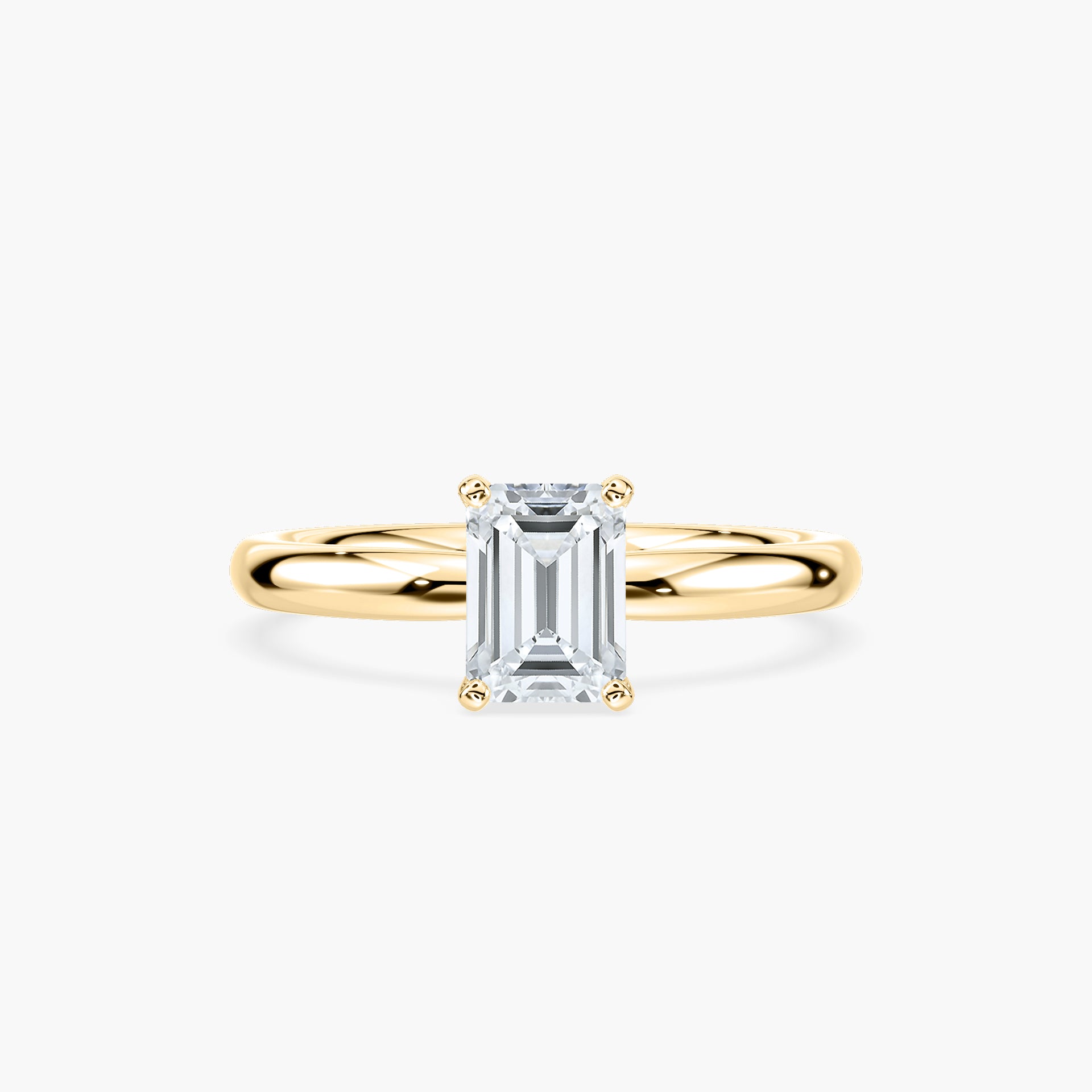 Emilia Solitaire Verlobungsring Smaragdschliff Gelbgold – Lovea