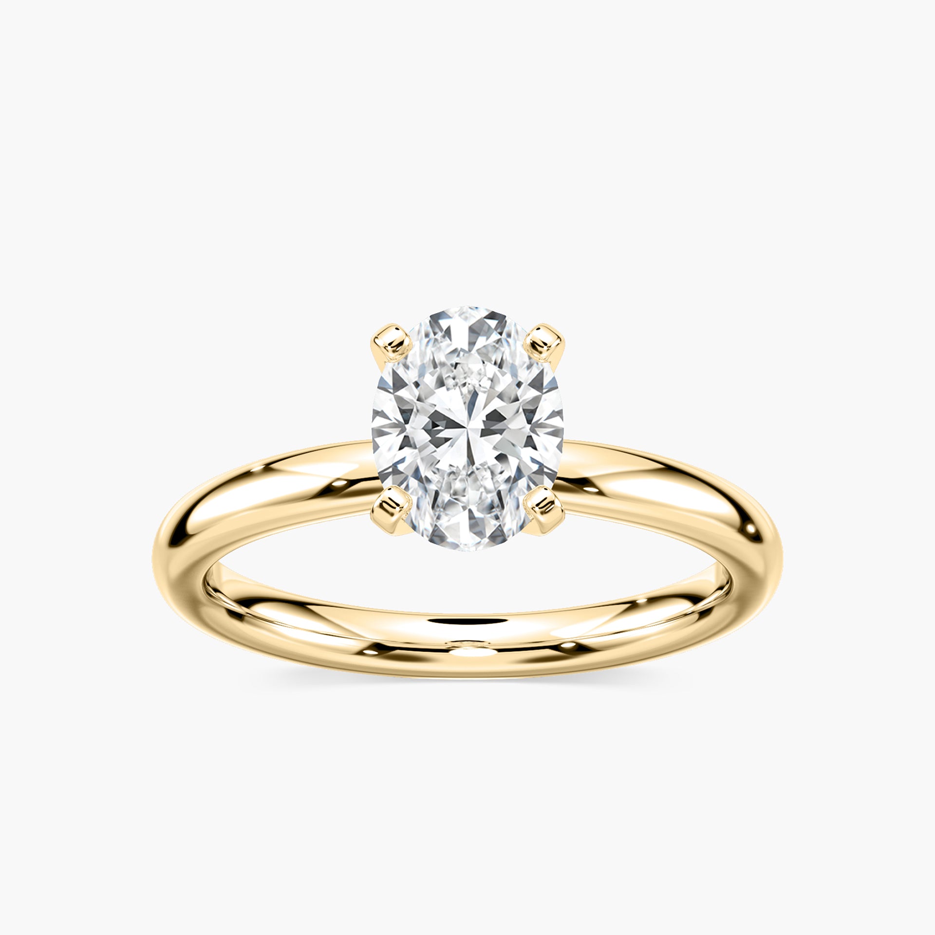 Emilia Solitaire Verlobungsring Ovaler Schliff Gelbgold – Lovea
