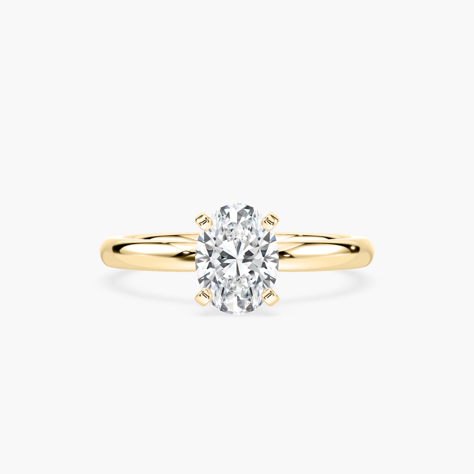 Emilia Solitaire Verlobungsring Ovaler Schliff Gelbgold – Lovea