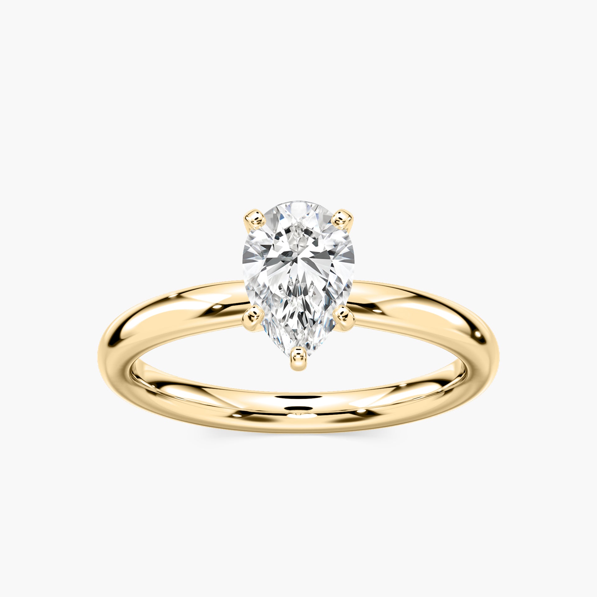 Emilia Solitaire Verlobungsring Tropfenschliff Gelbgold – Lovea