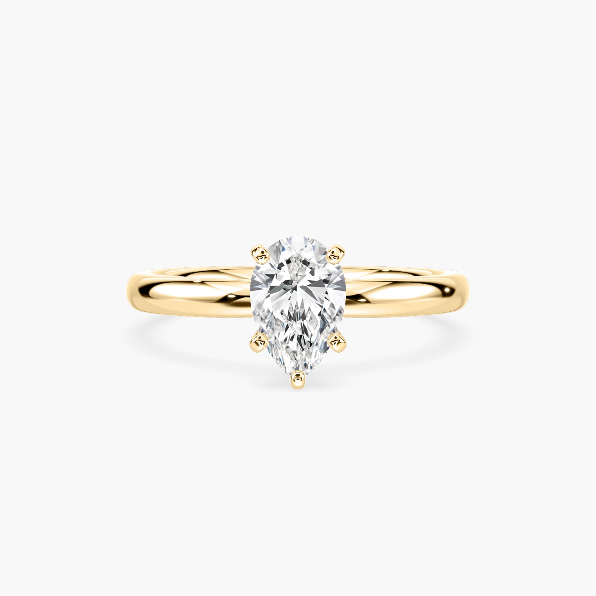 Emilia Solitaire Verlobungsring Tropfenschliff Gelbgold – Lovea