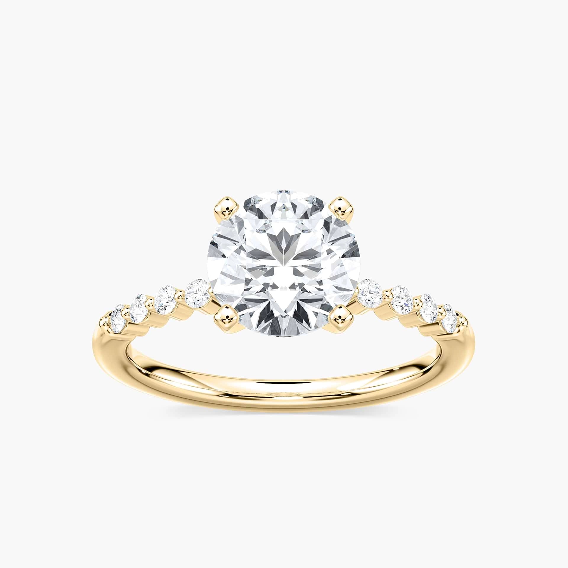 Lovea Helena Seitenstein Verlobungsring Rundschliff – Gelbgold